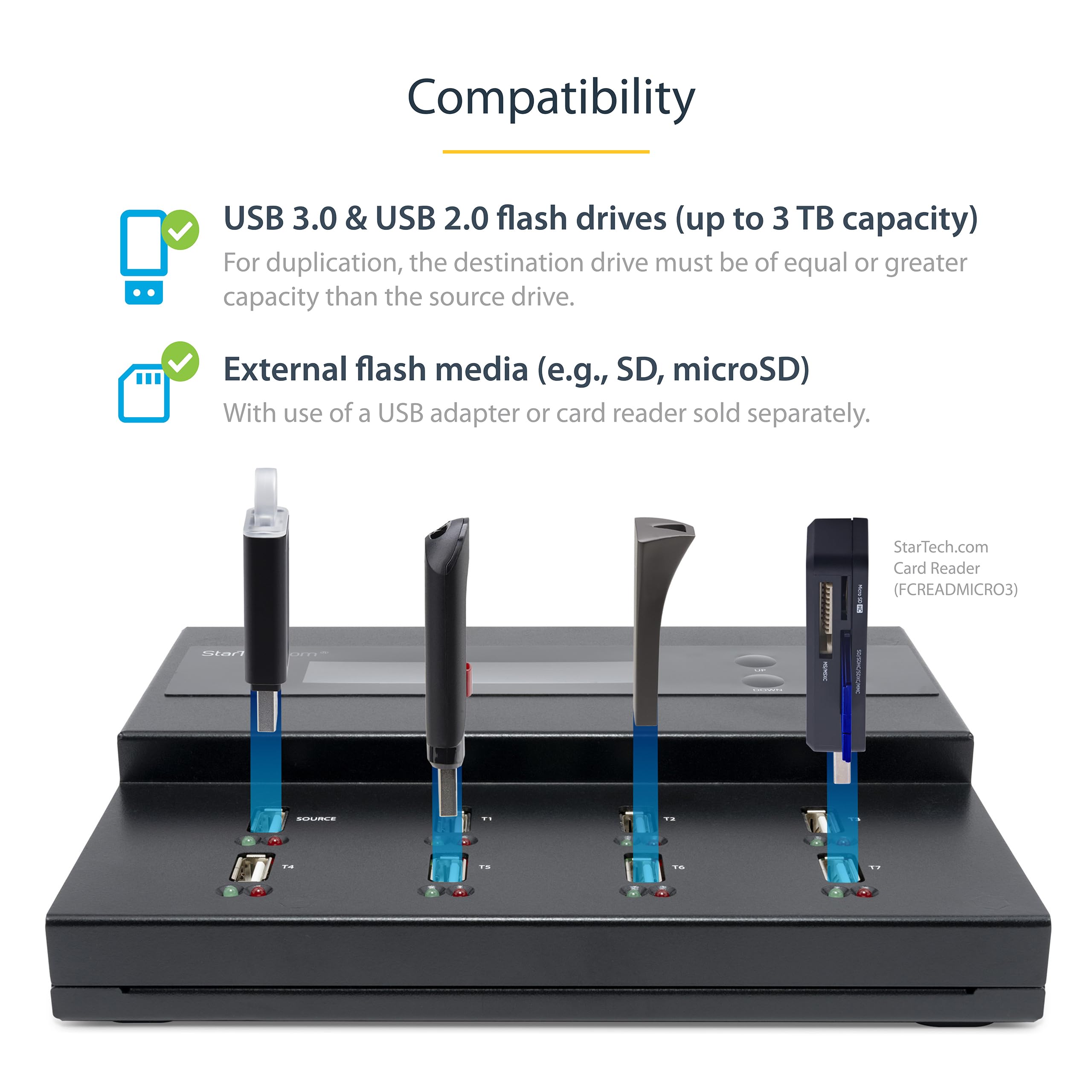 Startech.Com Standalone 1 To 7 Usb Flash Drive Duplicator/Cloner / Eraser, Multiple Usb Thumb Drive Copier / Sanitizer, System F