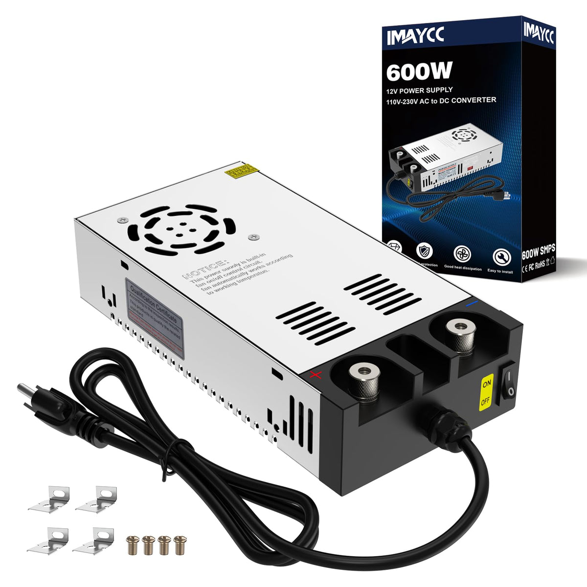 Imaycc Ac To Dc Converter 12V Smps,110V To 12V Dc Converter,12 Volt Power Supply Max 600W 50A Dc Power Converter