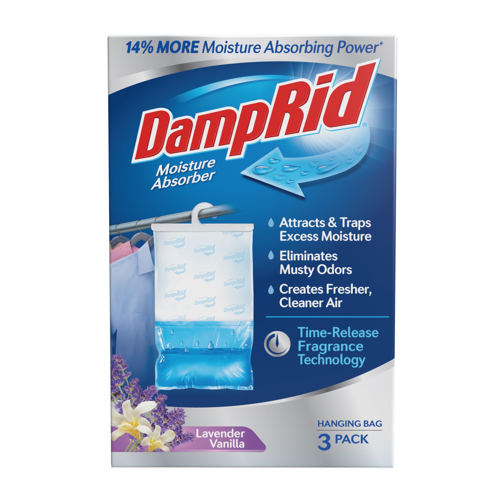 Damprid Lavender Vanilla Hanging Moisture Absorber, 16 Oz., 3 Pack   Eliminates Musty Odors For Fresher, Cleaner Air, Ideal For 