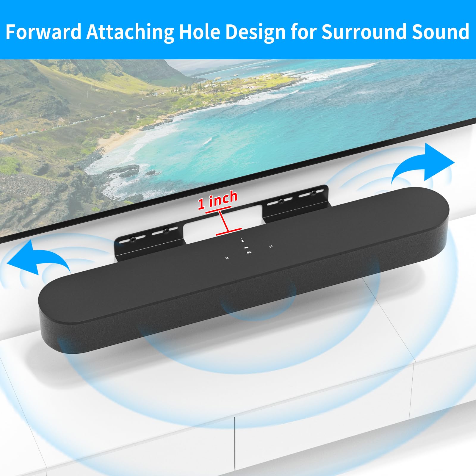 Soundbar Mount For Sonos Beam Wall Mount Bracket Compatible With Sonos Beam Sound Bar Mounts Mounting Bracket, Black