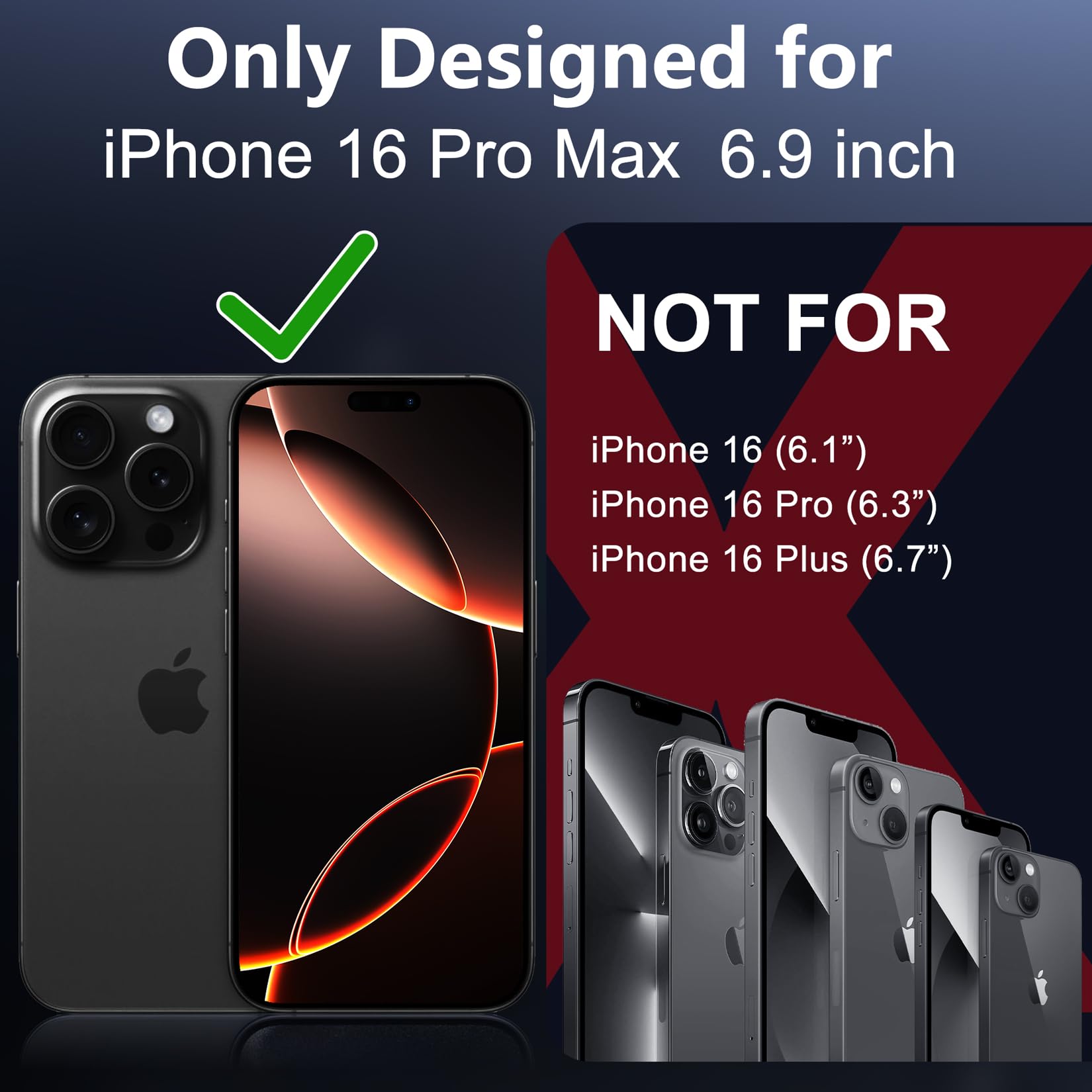 Red2Fire Designed For Iphone 16 Pro Max Case,[Built In 9H Tempered Glass Screen Protector][Compatible With Magsafe][Full Body Sh