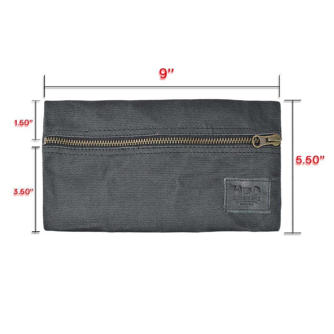 Hide & Drink, All Purpose Utility & Charger Case For Macbook, Ipad & Laptop Handmade From Waxed Canvas (Charcoal Black)