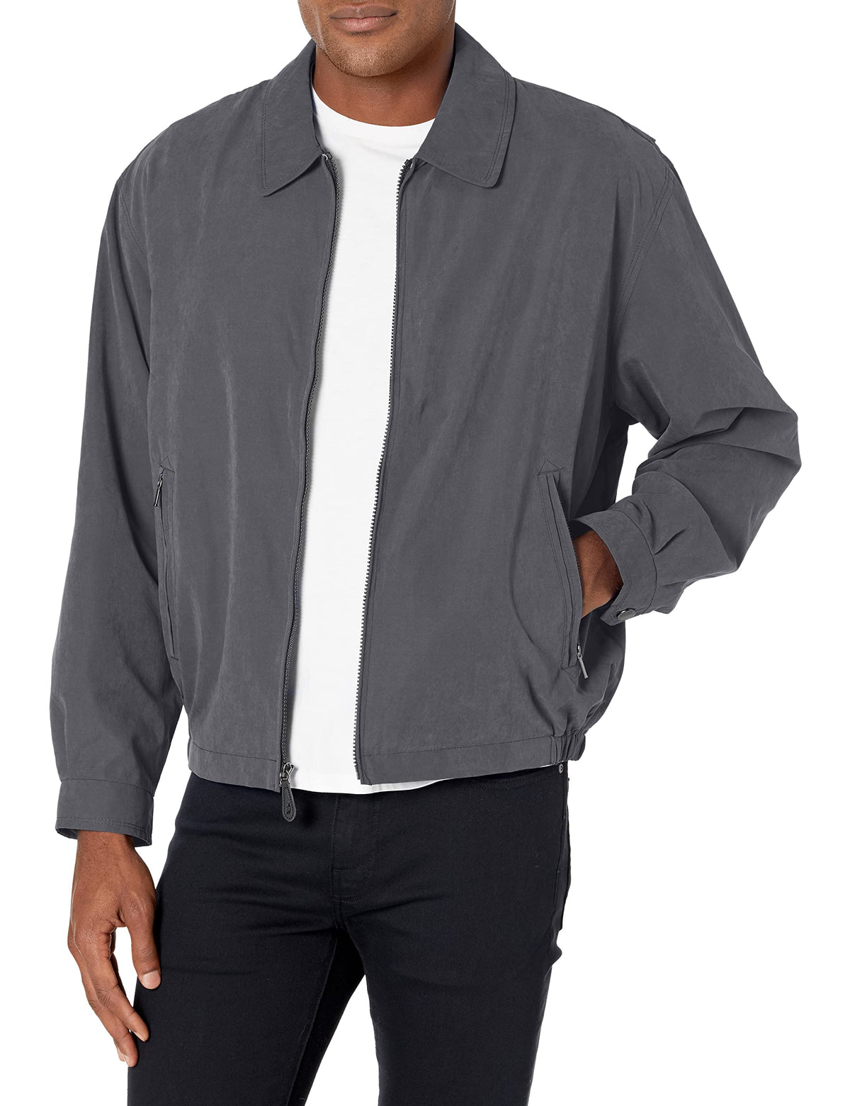 London Fog Mens Auburn Zip Front Golf Jacket (Regular  Big Tall Sizes), Iron, 3Xl Big