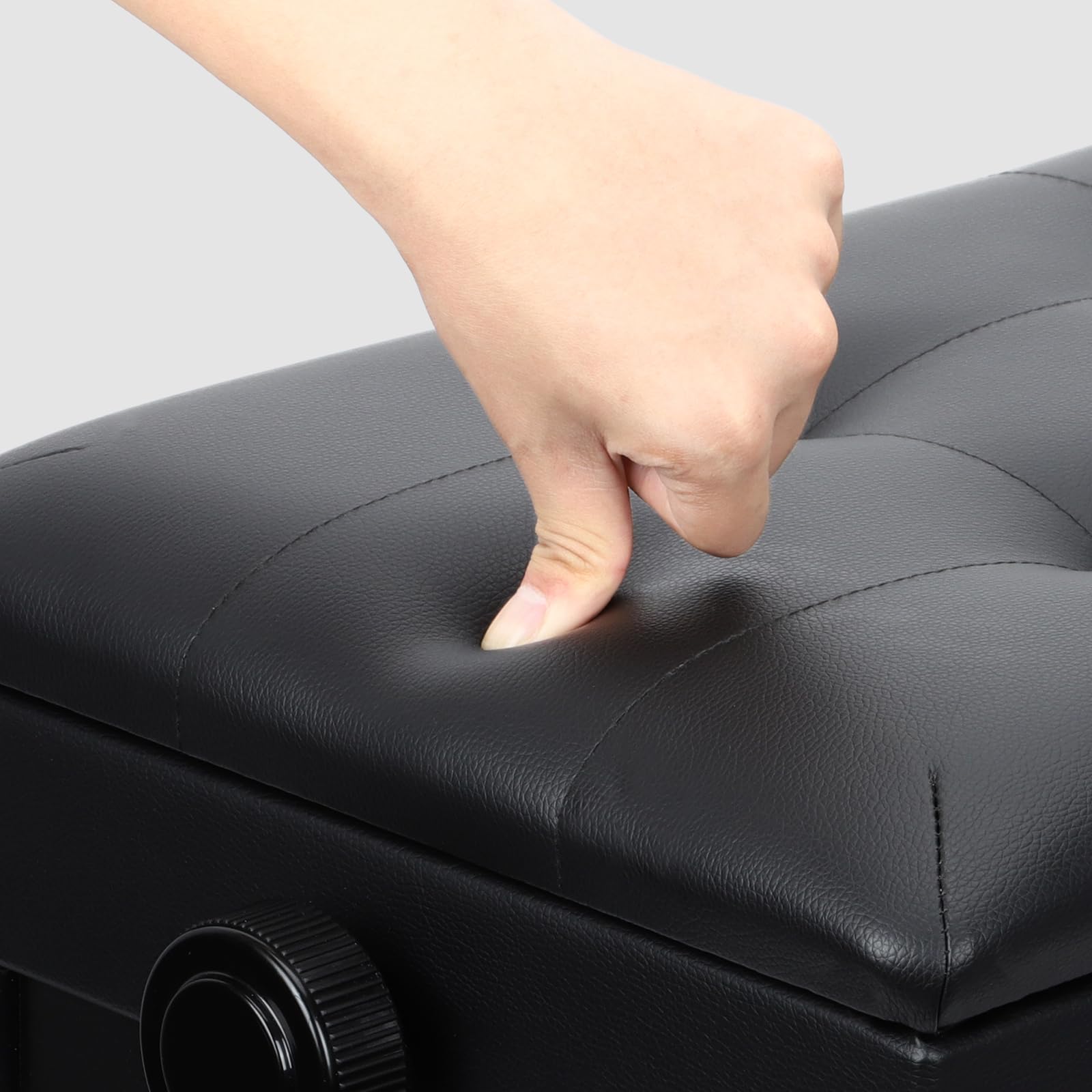 Jdfdexc Adjustable Double/Duet Piano Bench,Solid Wood Piano Chair,Waterproof Piano Seat With Storage For Music Books & Leather C