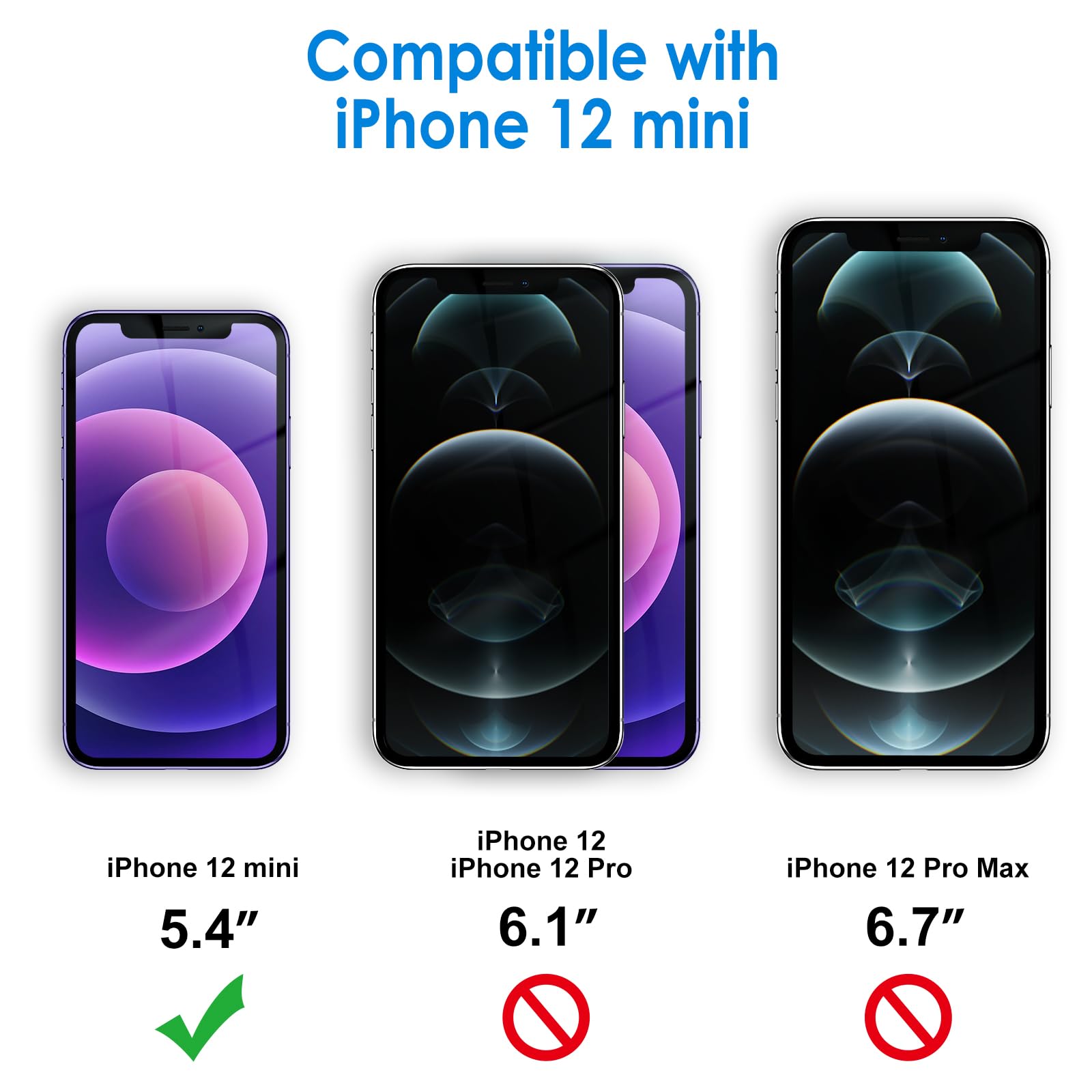 Jetech Case For Iphone 12 Mini 5.4 Inch, Non Yellowing Shockproof Phone Bumper Cover, Anti Scratch Clear Back (Purple)