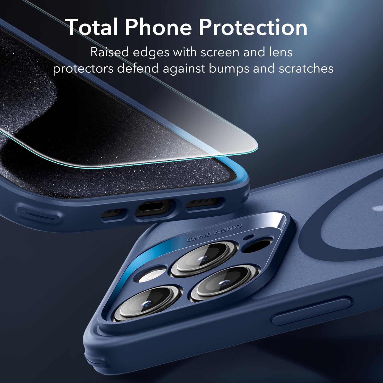 Esr For Iphone 15 Pro Case Set, Translucent Matte Case With Screen Protector, Compatible With Magsafe, Military Grade Protection