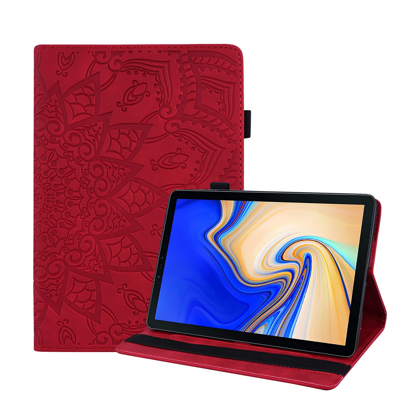 Ybfjce Case For Samsung Galaxy Tab S4 10.5'', Slim Stand Shell Protective Case With Pencil Holder, Premium Pu Leather Folio Cove