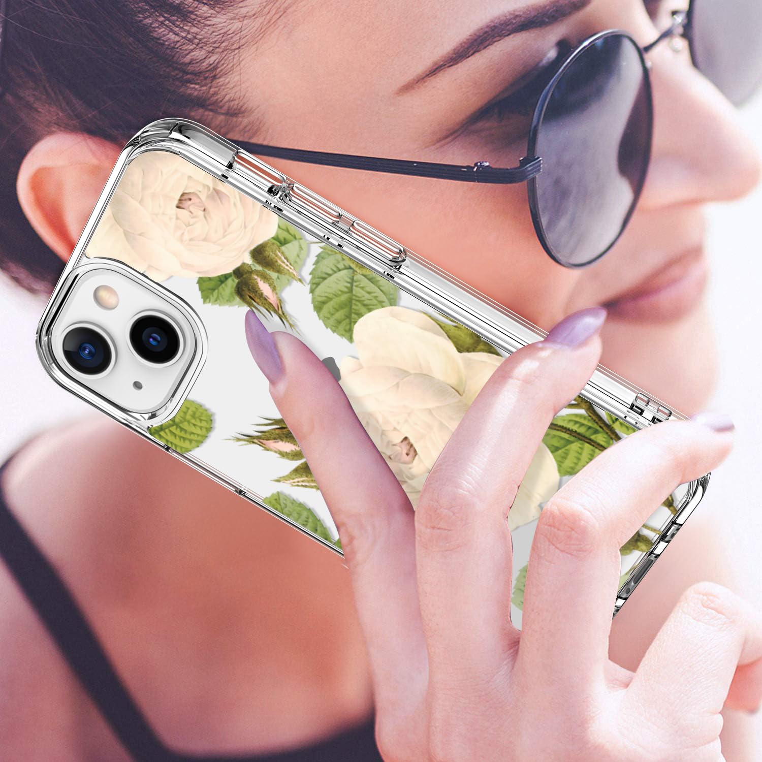 Luhouri For Iphone 15 Plus Case With Screen Protector   Crystal Clear Cover   Fashionable Pattern Design   Wireless Charging  Sl