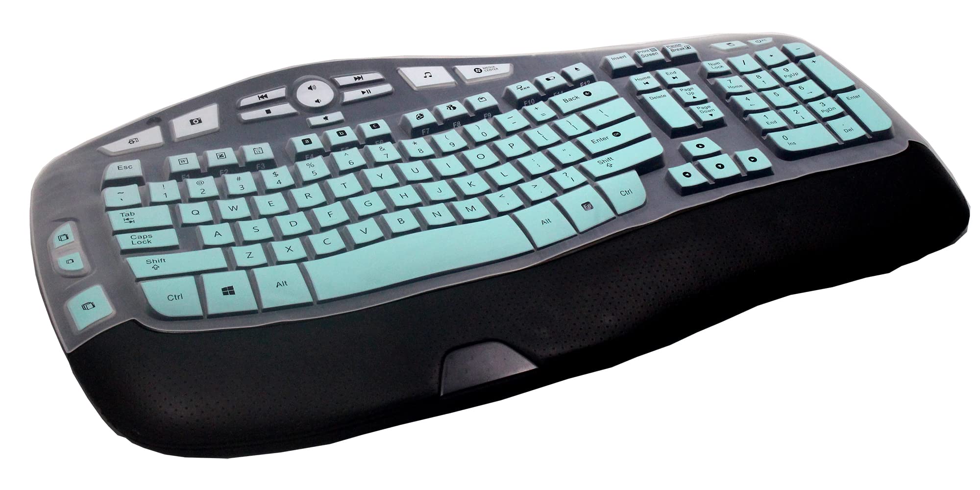 Dust Proof Silicone Keyboard Protector Skin Cover Compatible With Logitech K350 Mk550 Mk570 Wireless Wave Keyboard (Mint Ombre)
