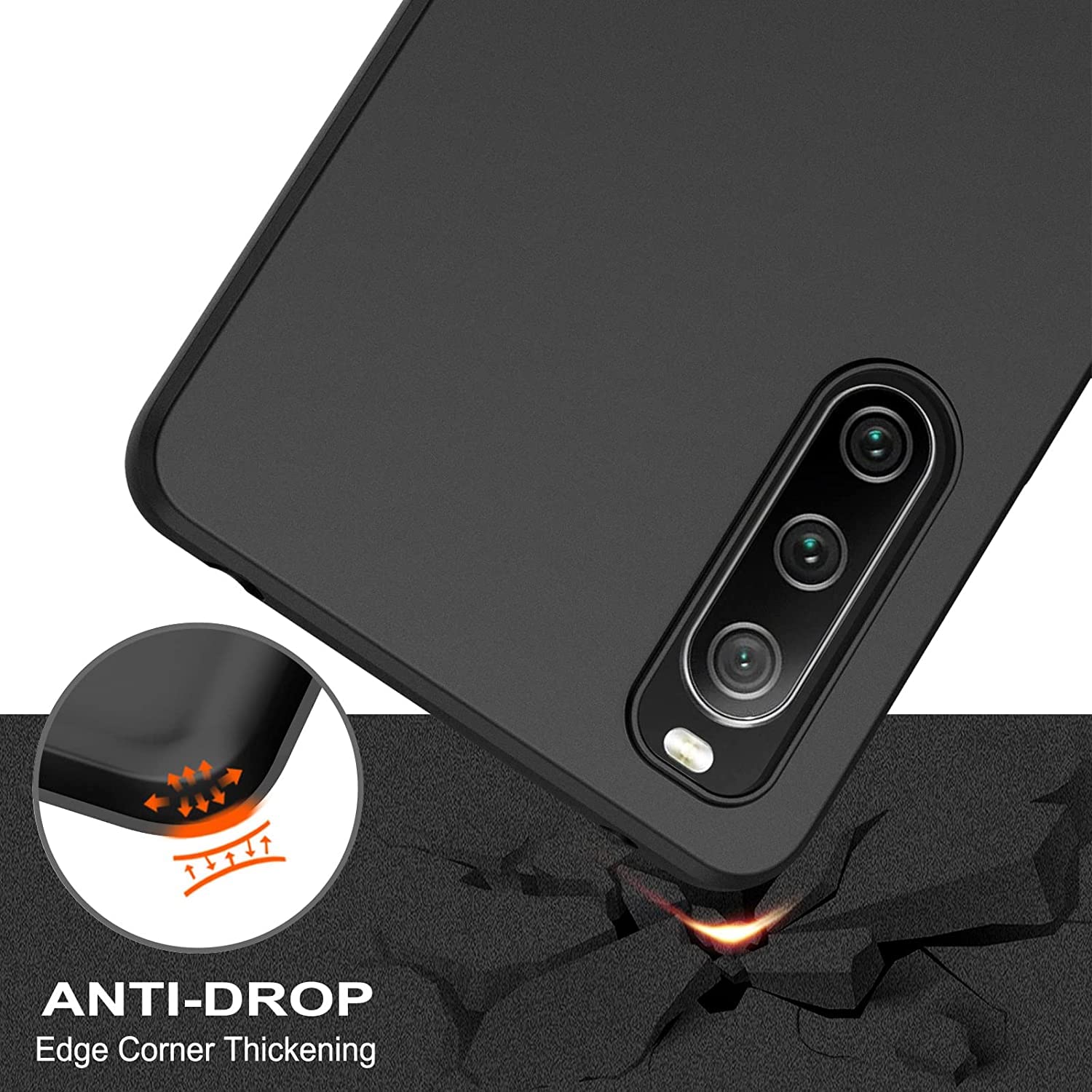 For Motorola Edge 50 Pro Case, Kjyfoani Black Shockproof Bumper Sleeves, 360 Drop Protection Shell Full Body Ultra Thin Soft Sil