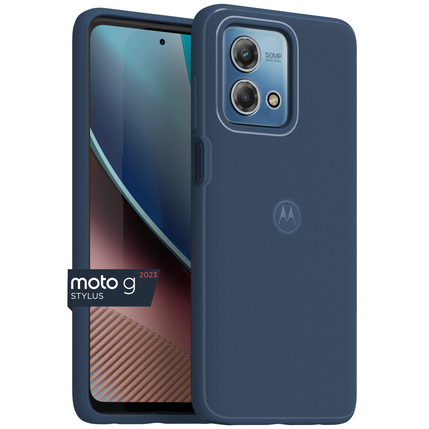 Motorola Moto G Stylus (2023) Textured Protective Case  Dusk Blue   Precision Fit Shock Absorbing Cases For Enhanced Phone Grip,
