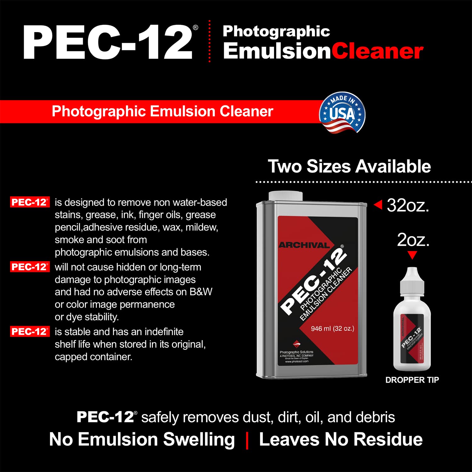 Pec 12 Photographic Emulsion Cleaner   Remove Non Water Based Stains, Grease & Ink From Emulsions And Bases   For Cleaning 35Mm