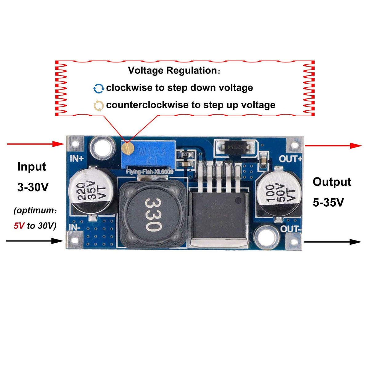 Valefod Xl6009 Dc To Dc Boost Converter 3.0 30V To 5 35V Step Up ...