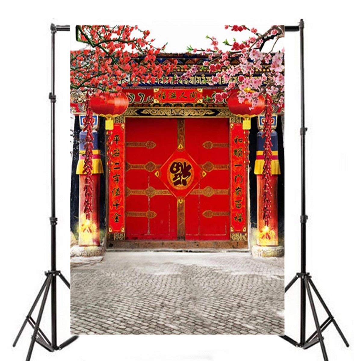 Laeacco 3X5Ft Vinyl Photography Backdrop Chinese Classical Theme Spring Festival Scene Photo Background Studio Props For New Year Family Decoration
