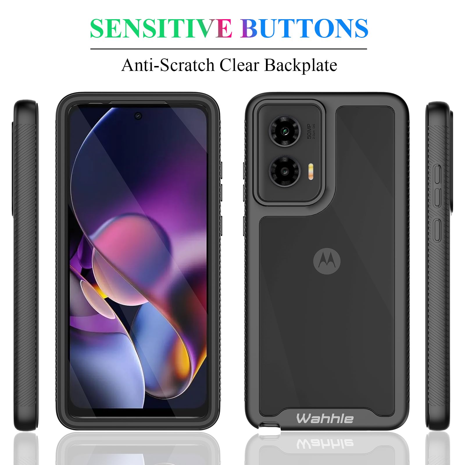Wahhle Compatible With Moto G Stylus 5G 2024 Case, Built In Screen Protector Full Body Shockproof Slim Fit Bumper Protective Pho