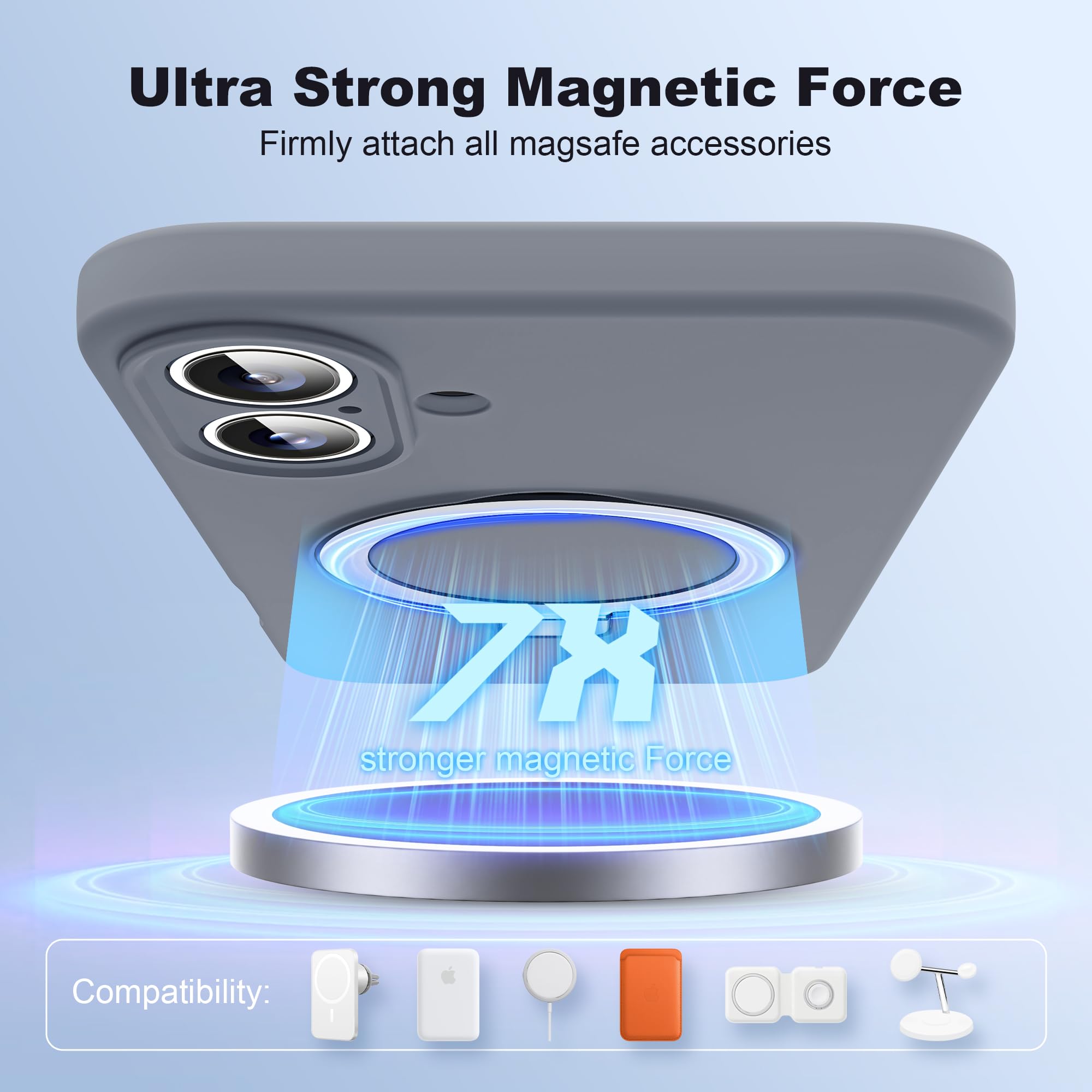 Skylmw Designed For Iphone 16 Plus Case With Magnetic Invisible Stand Compatible With Mag Safe Military Drop Tested Shockproof S