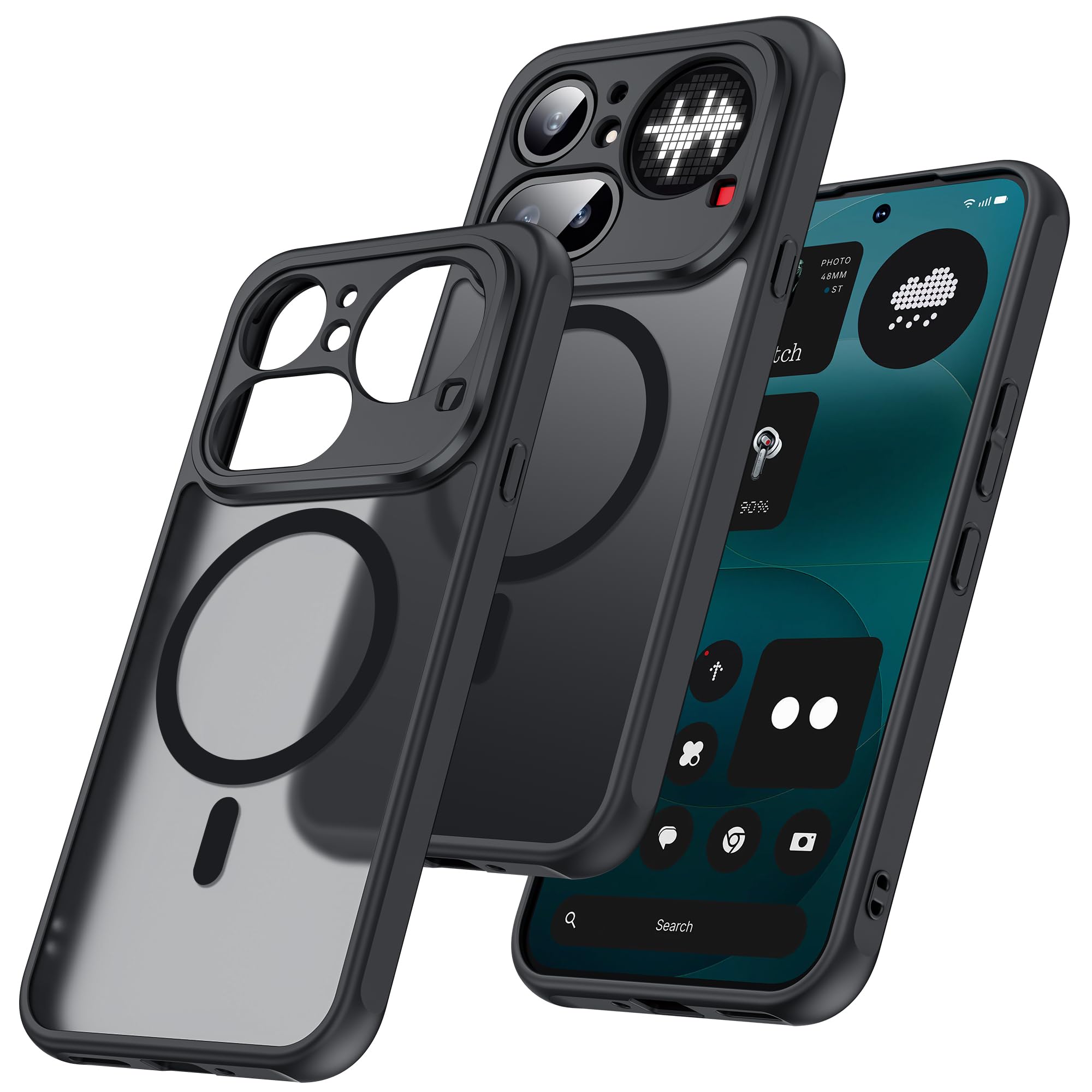 MAKAVO Magnetic for Nothing Phone 4A Pro Case [Compatible with MagSafe] Translucent Matte Shockproof Phone Case with Camera Cove