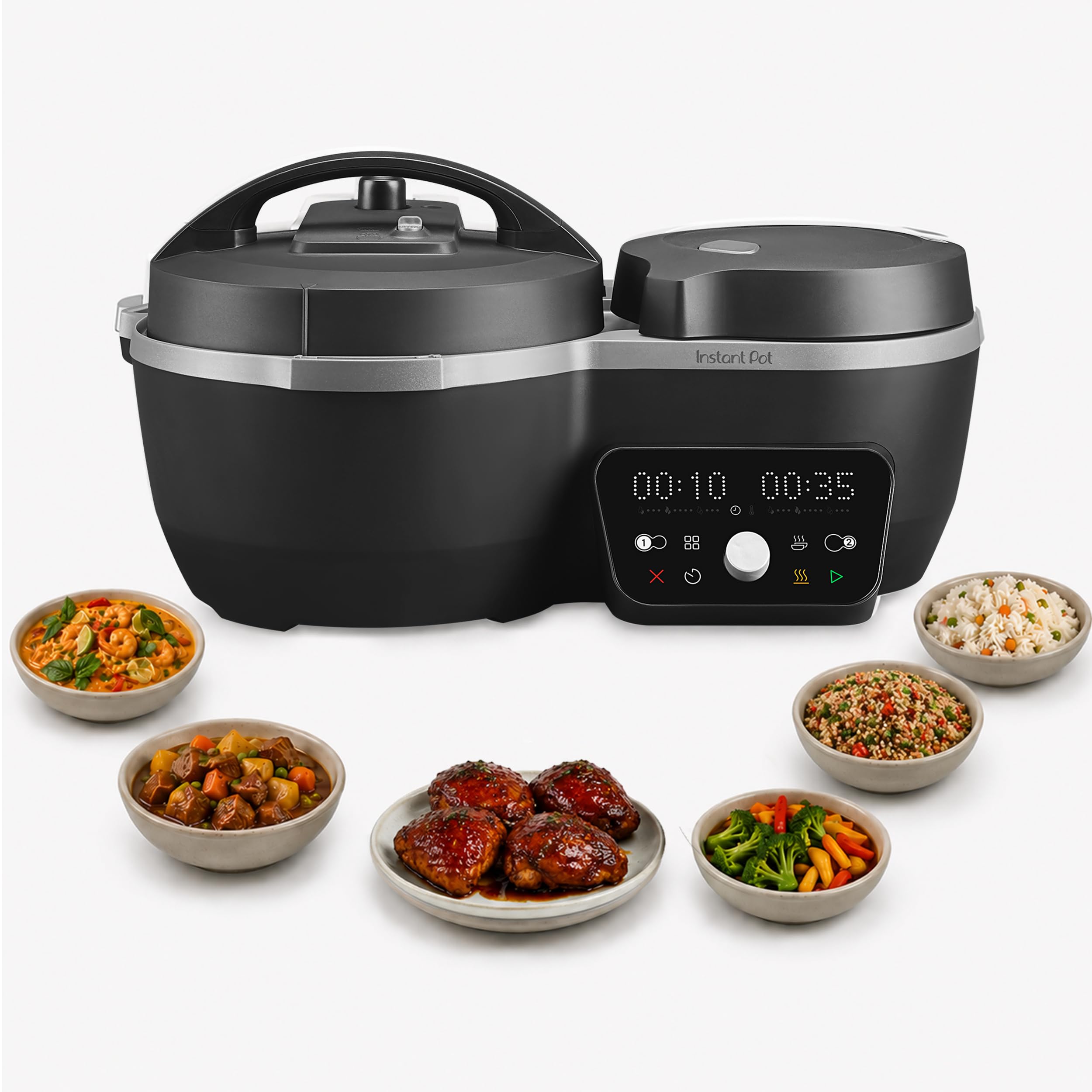 Instant Pot Dual Action 8in1 MultiCooker, Serve Together Timer, Black