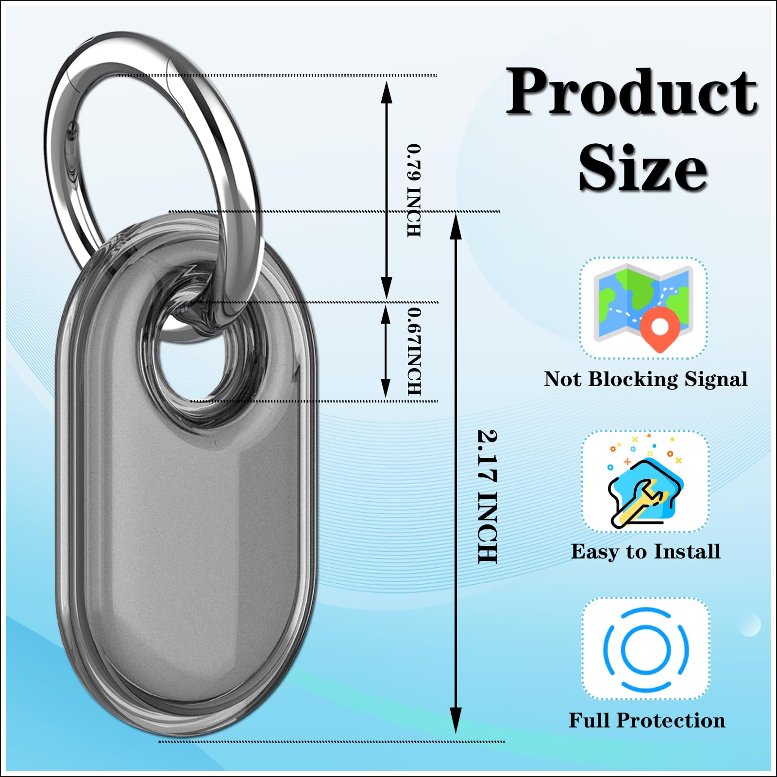 4 Pack Waterproof Compatible With Samsung Galaxy Smarttag2 Holder, Tpu Gps Tracker Protective Case For Samsung Tag 2 With Keycha