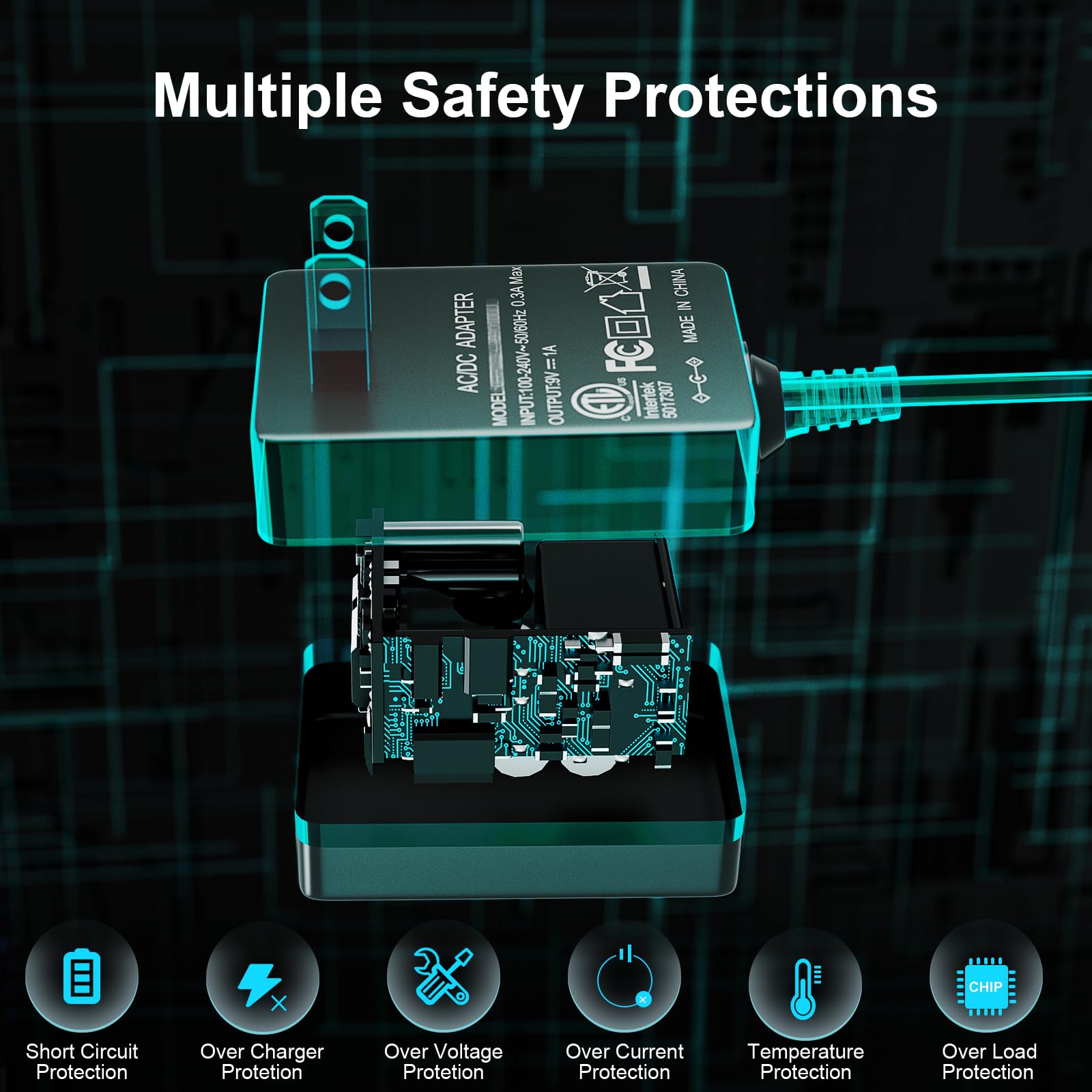 Soulbay 9V Power Supply For Tp Link Tapo Camera C100 C200 C210 C310 C320Ws C100/A Tc70 Cctv Smart Security Camera Ac/Dc Adapter Cord T090060 2B1 Replacement Charger, 6 Feet