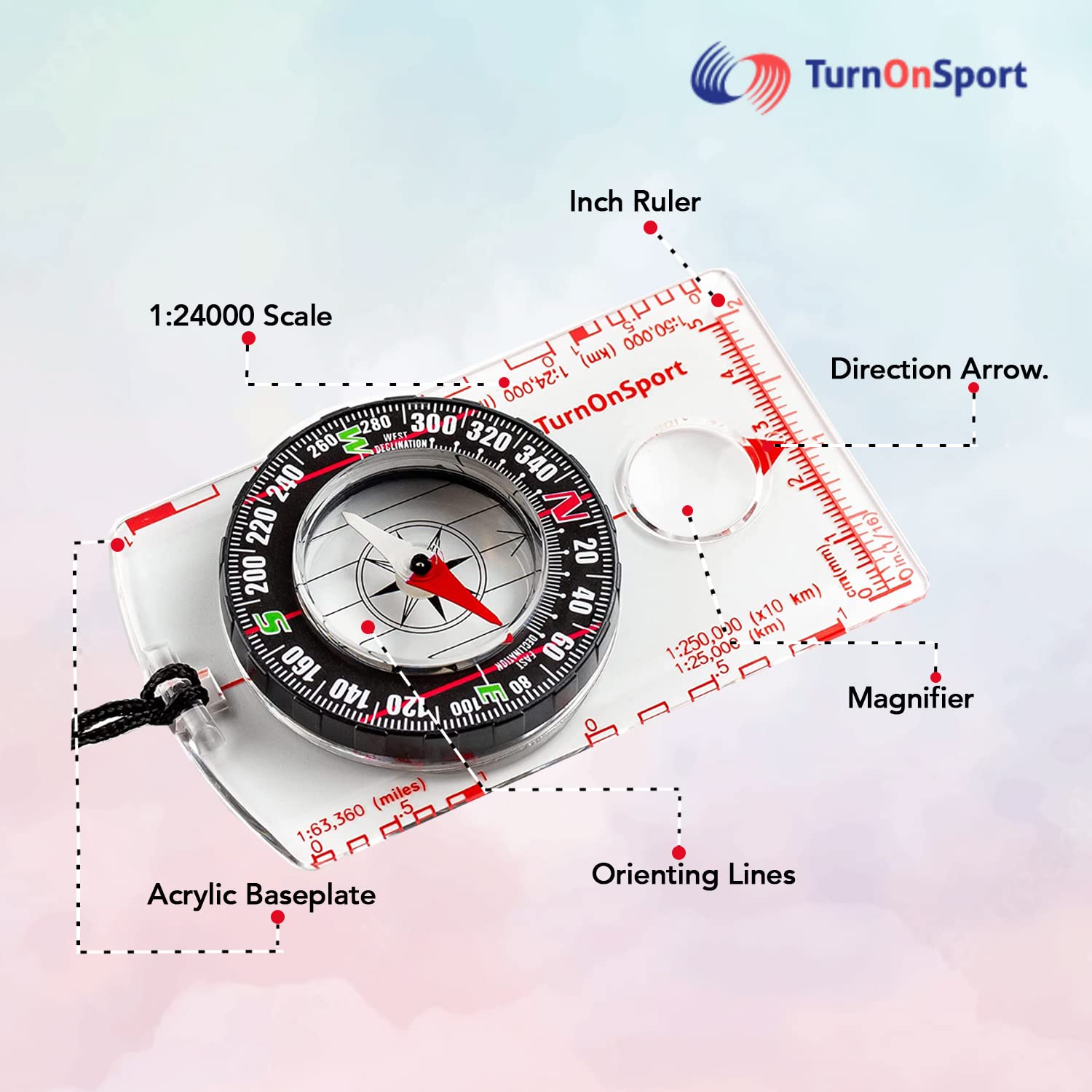 Orienteering Compass Hiking Backpacking Compass | Advanced Scout Compass Camping Navigation   Boy Scout Compass For Kids | Profe