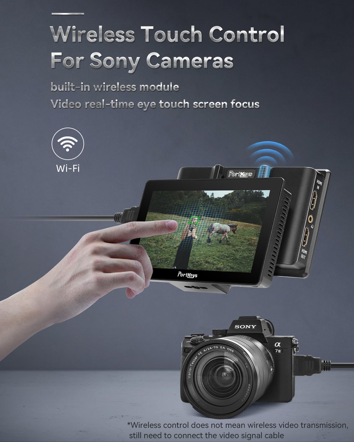 Portkeys Lh5P Ii 5.5'' 2000Nit Touchscreen Control Camera Field Monitor Metal Frame Bluetooth, Compatible With Fx3/A7S Iii/Zv E1