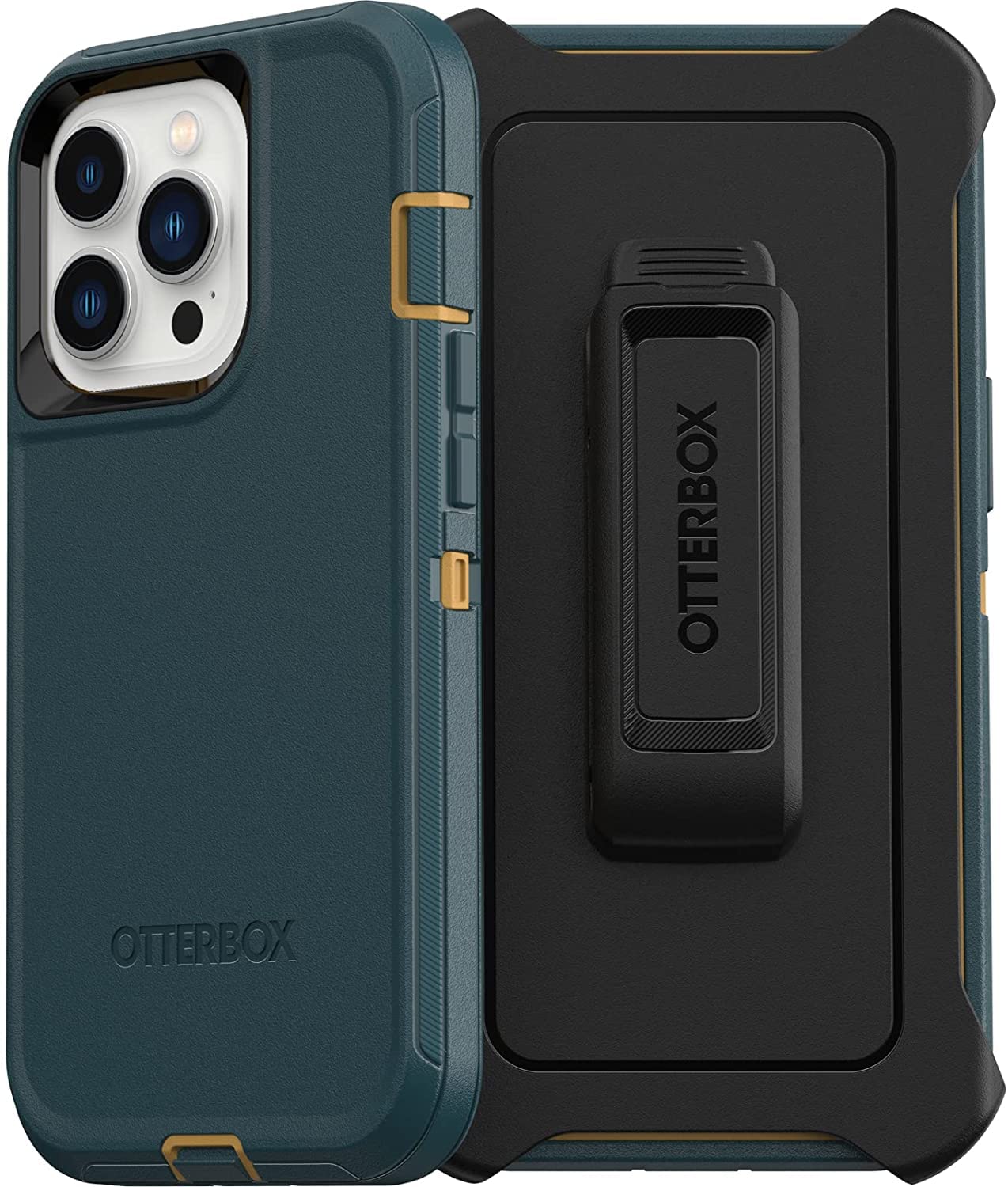Otterbox Iphone 13 Pro (Only) Defender Series Case   Hunter Green, Rugged & Durable, With Port Protection, Includes Holster Clip