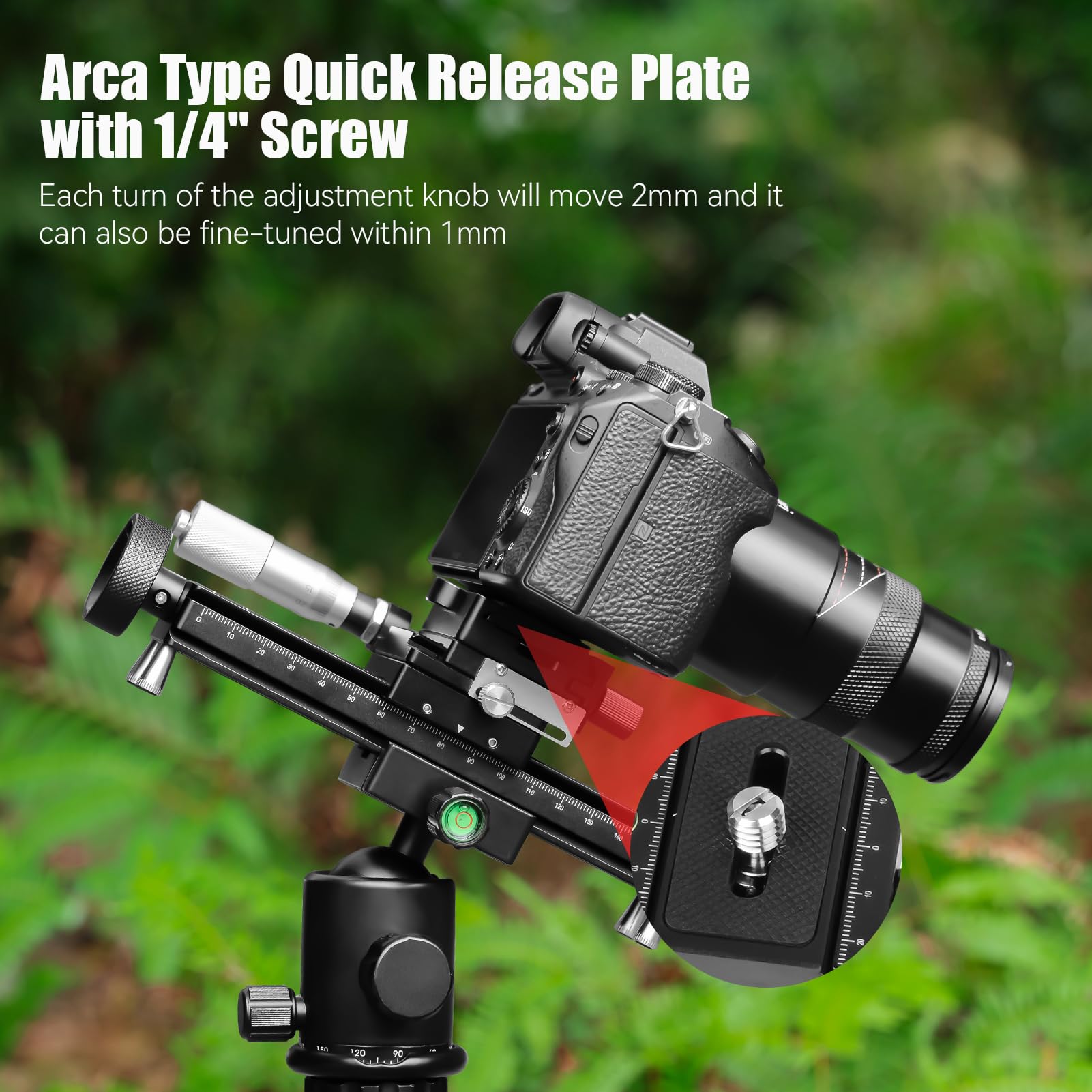 Astrhori Macro Focusing Rail Slider With Arca Quick Release Plate,Quick Adjustment Close Up And Macro Photography Precise Focus