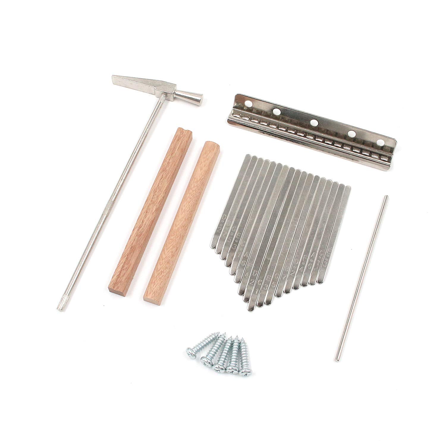 Farboat Kalimba 17 Note Keys Thumb Piano With Mahogany Wood Bridges, Tuning Hammer, Screws, Saddle, Replacement Kit Diy Accessor