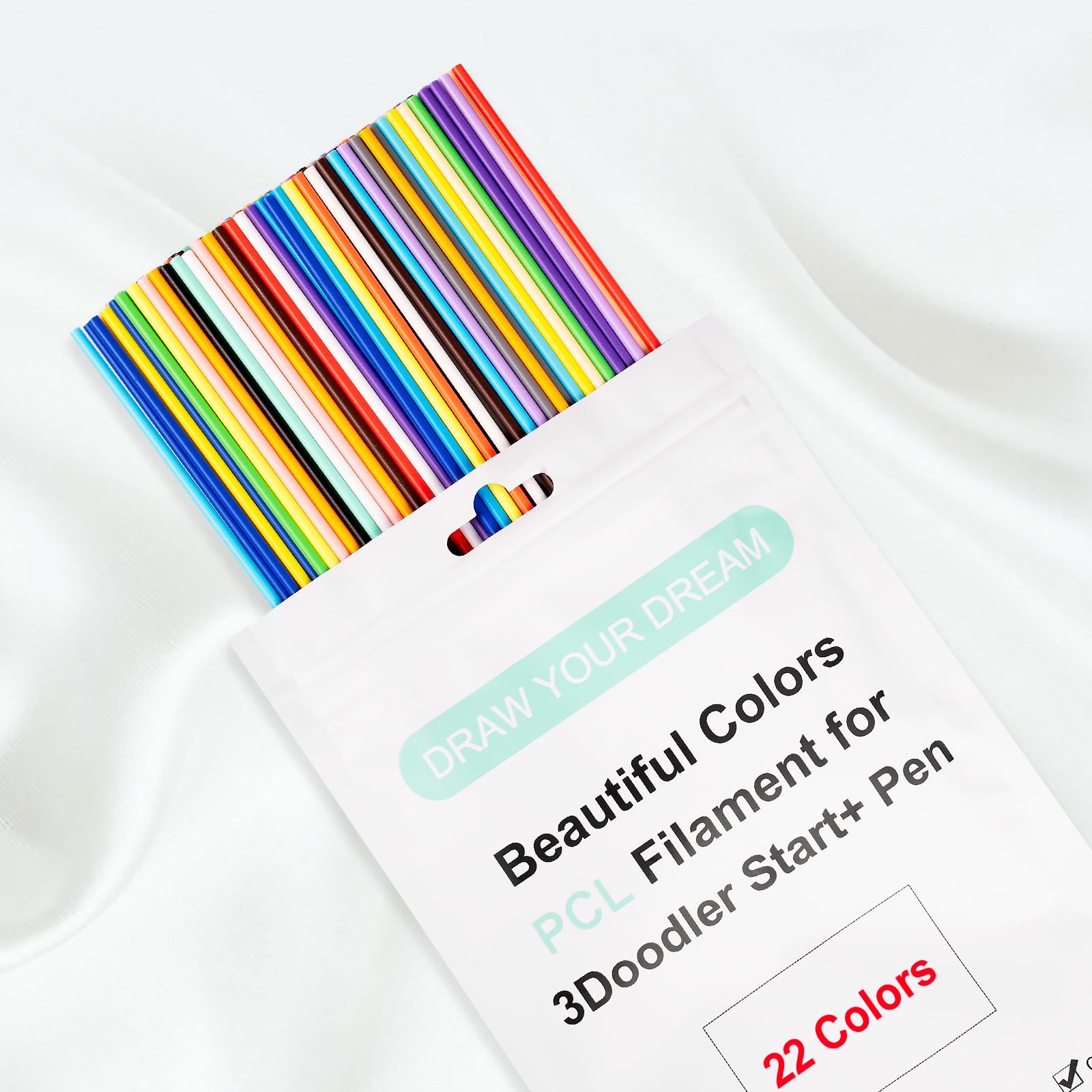 22 Colors 3D Doodler Pen Refills For 3Doodler Start 3D Pen Low Printing Temperature Pcl Filament 3Doodler Start Refills Packs Ea