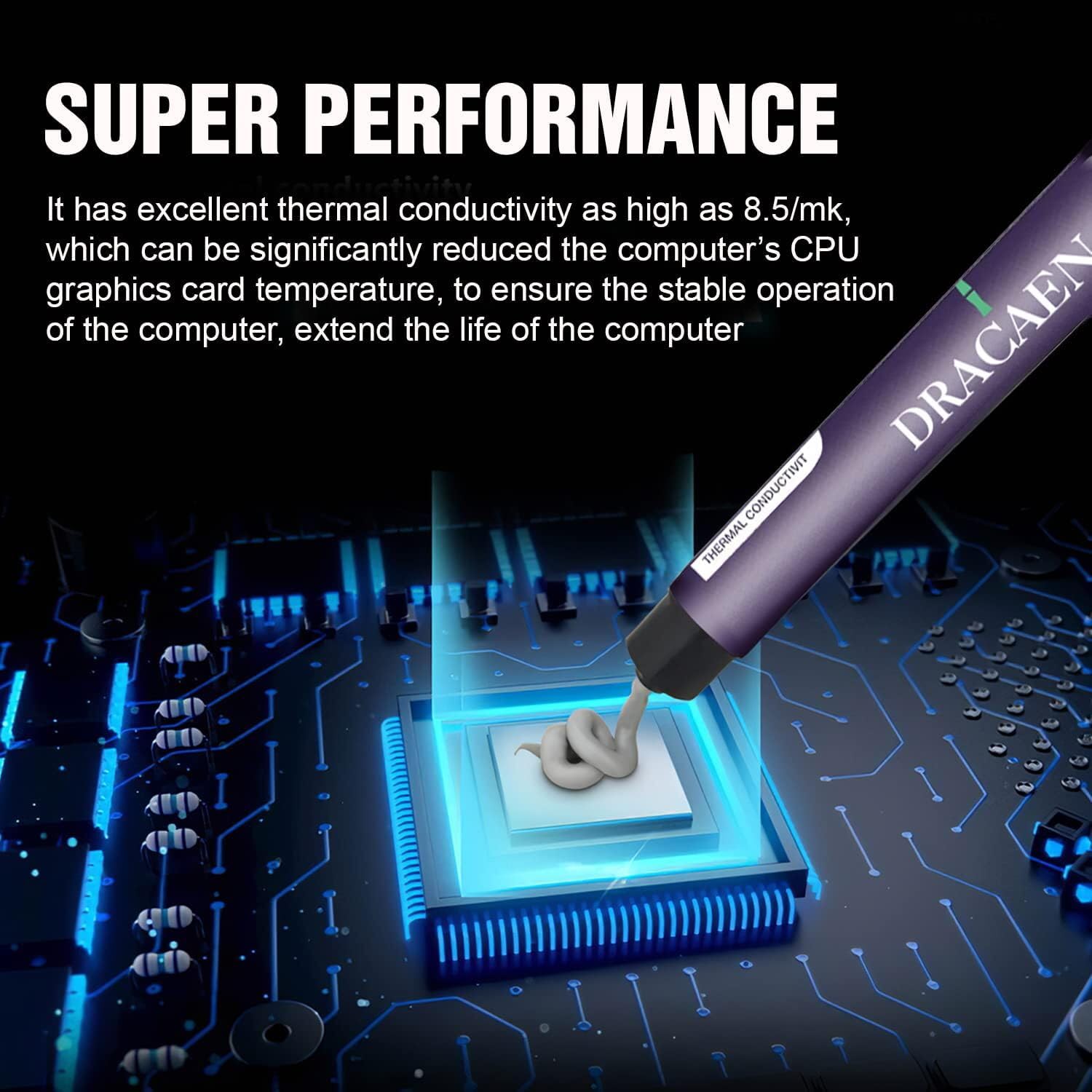 Dracaena 10 Pack Of Thermal Compound Paste (4 Gram), Carbon Based High Performance, Heatsink Paste, Thermal Compound Cpu For All