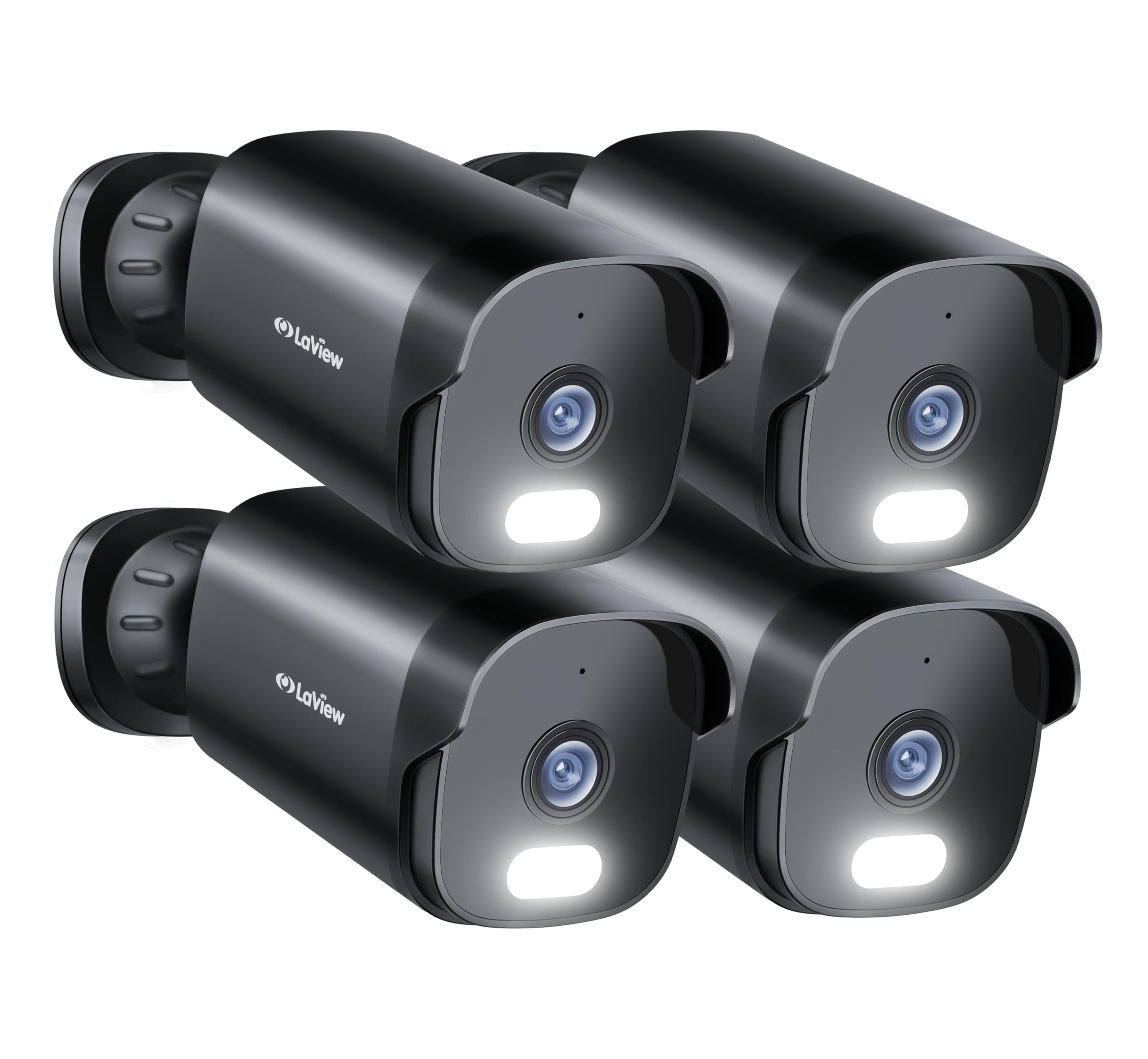 Laview 5Mp Security Camera Outdoor With Color Night Vision,3K Wired Cameras For Home Security,Ip65 Waterproof Camera, 24/7 Live Video,2 Way Talk,Cloud Storage/Sd Slot,Compatible With Alexa(4 Pack)