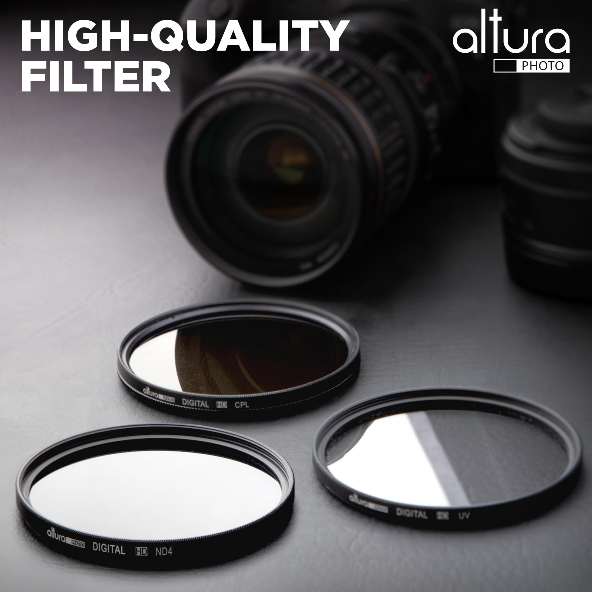 Altura Photo 62Mm Lens Filter Kit   Includes 62Mm Nd Filter, 62Mm Polarizer Filter, 62Mm Uv Filter   Uv, Cpl Polarizing Filter,