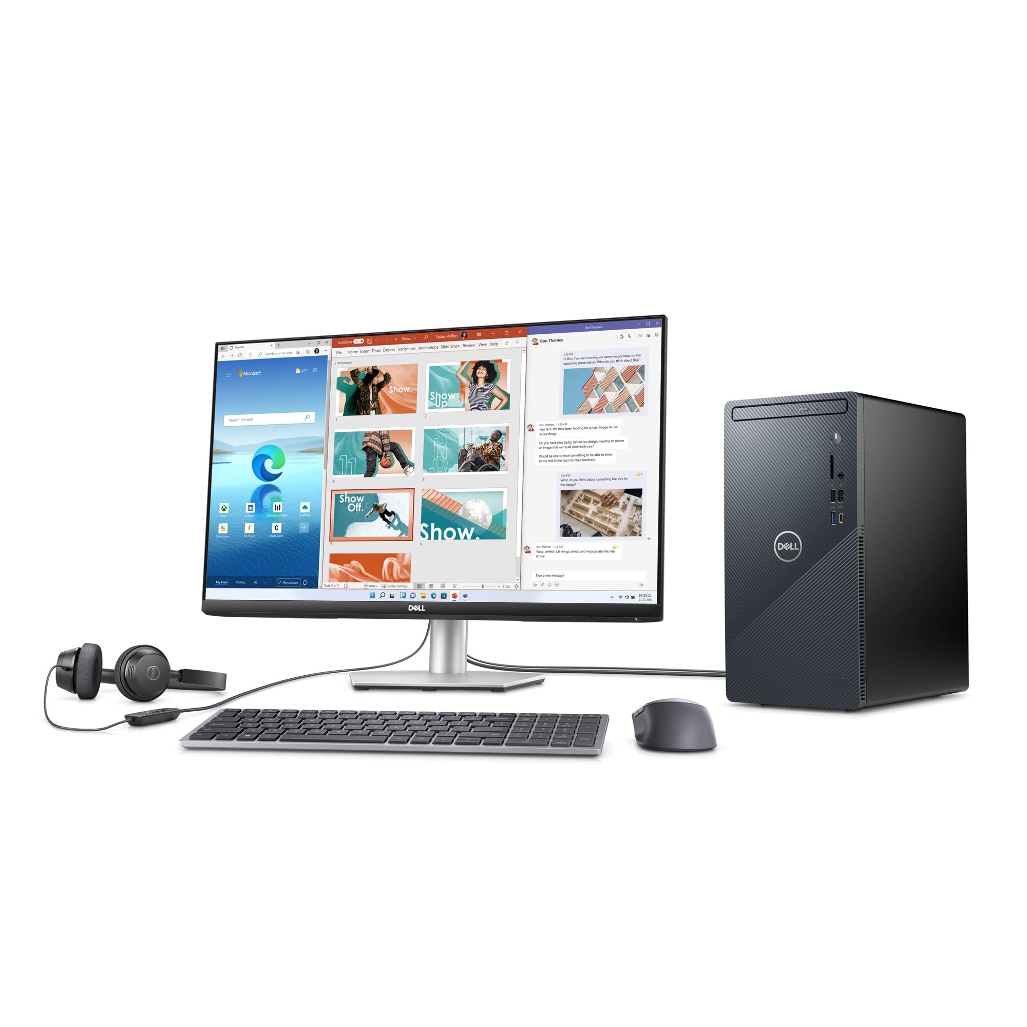 Dell Inspiron 3910 Desktop Computer Tower   12Th Gen Intel Core I5 12400, 16Gb Ddr4 Ram, 256Gb Ssd + 1Tb Hdd, Intel Uhd Graphics