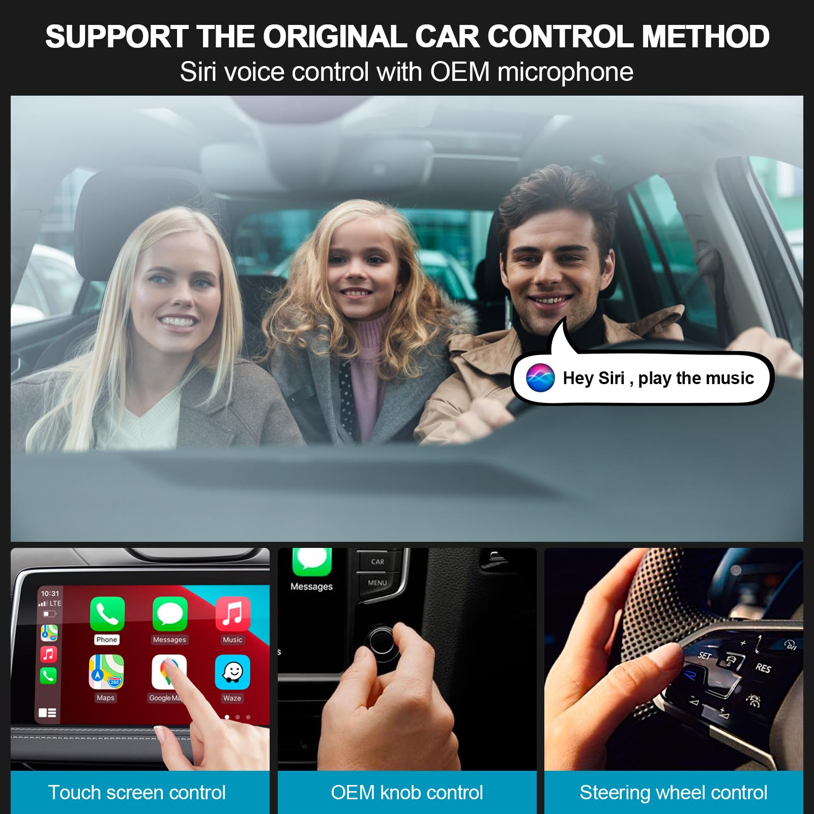 Wireless Carplay Adapter For Apple: Convert Factory Wired To Wireless Carplay Dongle Cars For Iphone & Android Auto   No Latency