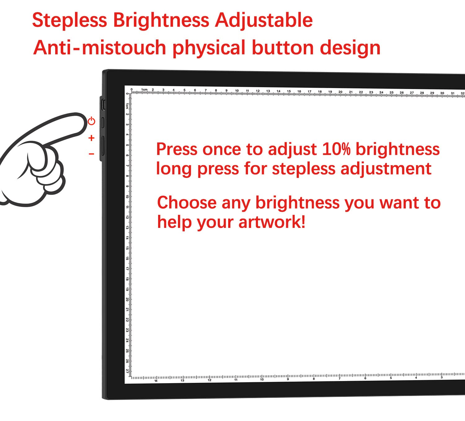 A3 Diamond Painting Light Pad With Stand, 2Nd Gen Tracing Light Board Drawing Light Box Anti Mistouch Physical Button Stepless D