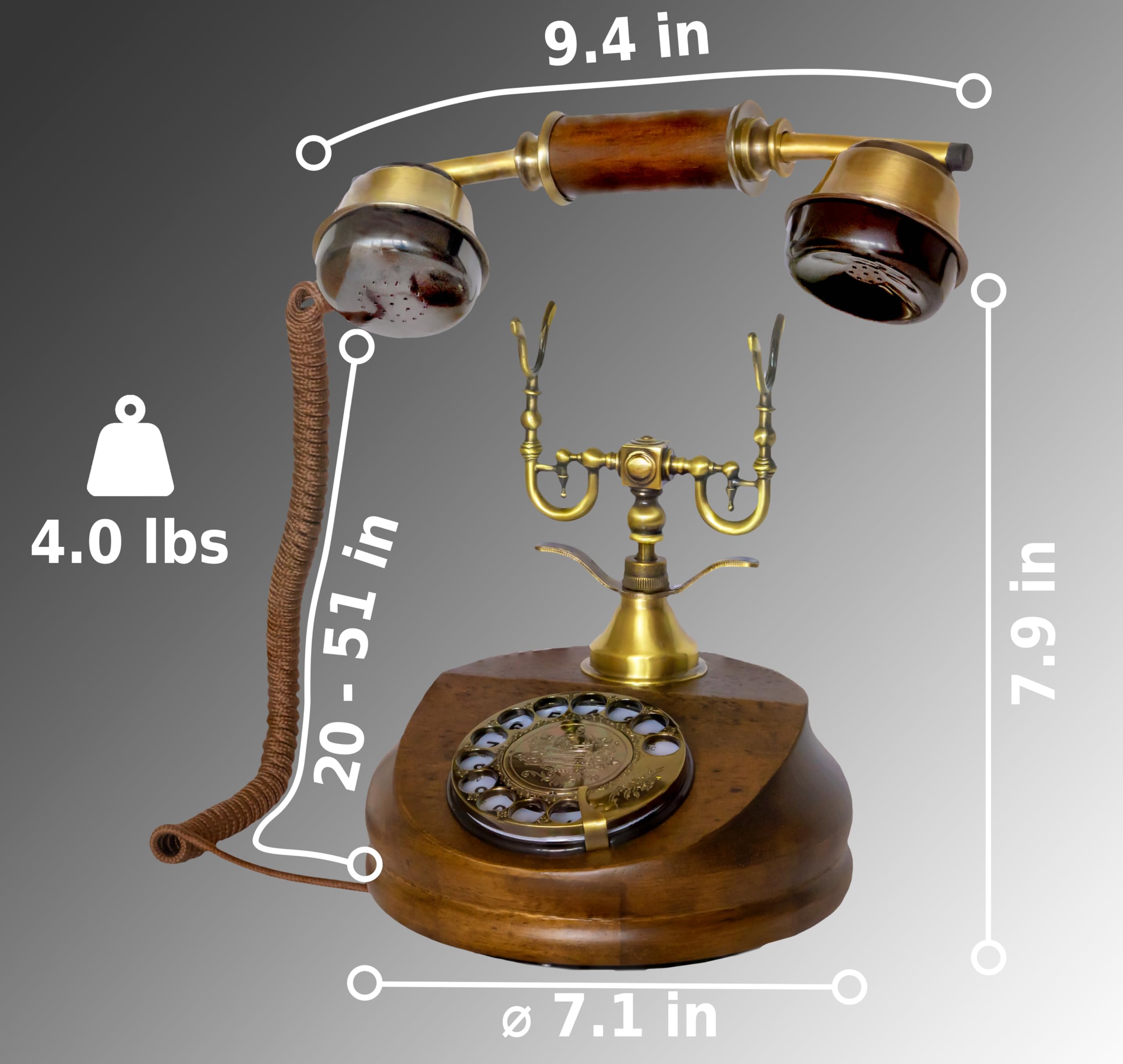 Opis 1921 Cable A: The Wood Retro Telephone/Antique Phone/Old Phone/Retro Phone/Rotary Phone/Old Telephone/Vintage Phone/Vintage