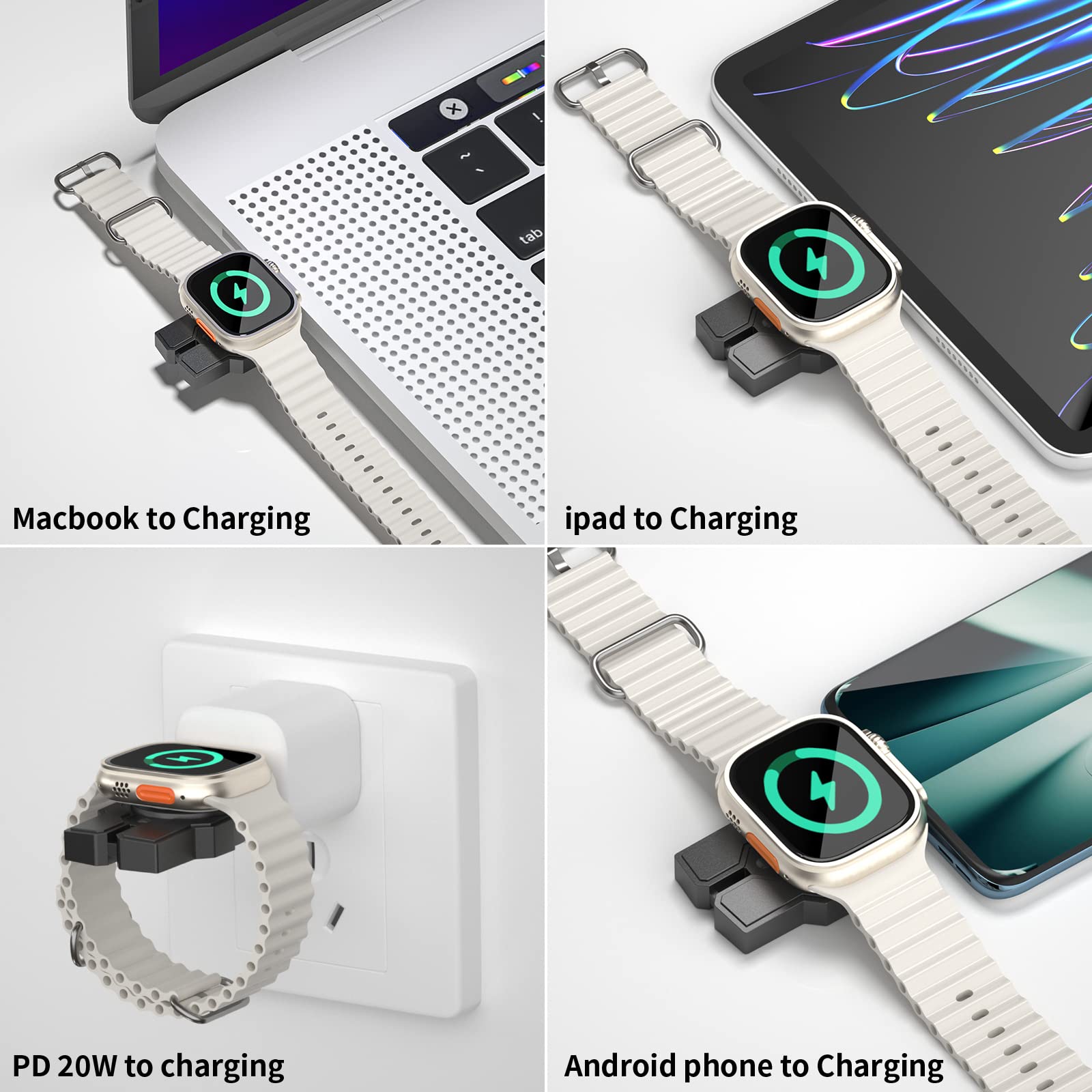 Portable For Apple Watch Charger, Usb C Iwatch Ultra 2 Series 9 8 7 6 5 4 3 2 Se Travel Pod Wireless Charging, 38 40 42 44 45 49