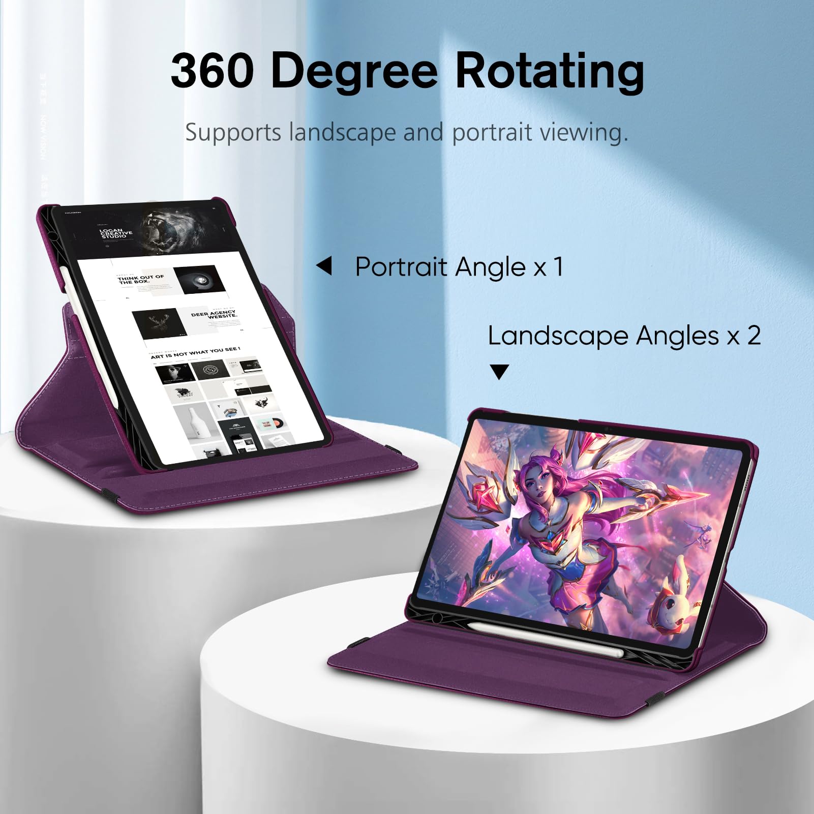 Fintie Rotating Case For Samsung Galaxy Tab S9 Fe 5G 10.9 Inch/Galaxy Tab S9 11 Inch 2023 With S Pen Holder, 360 Degree Swivelin