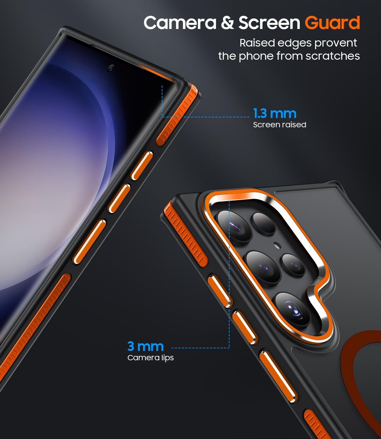 Makavo Magnetic For Samsung Galaxy S23 Ultra Case With Stand, Compatible With Magsafe, Slim Translucent Matte Military-Grade Dro