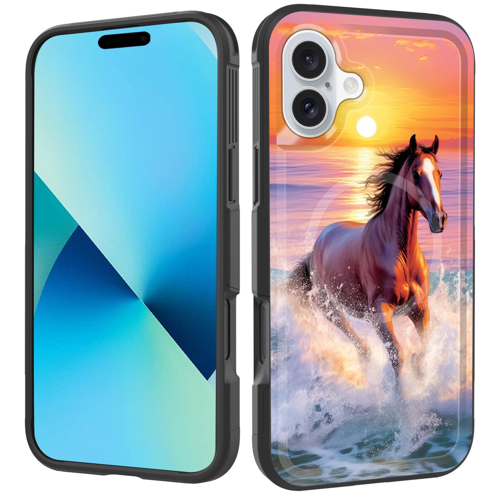 Zqlplzr Magnetic For Iphone 16 Case,[Compatible With Magsafe] [Military Grade Drop Protection] Heavy Duty Shockproof Phone Case 