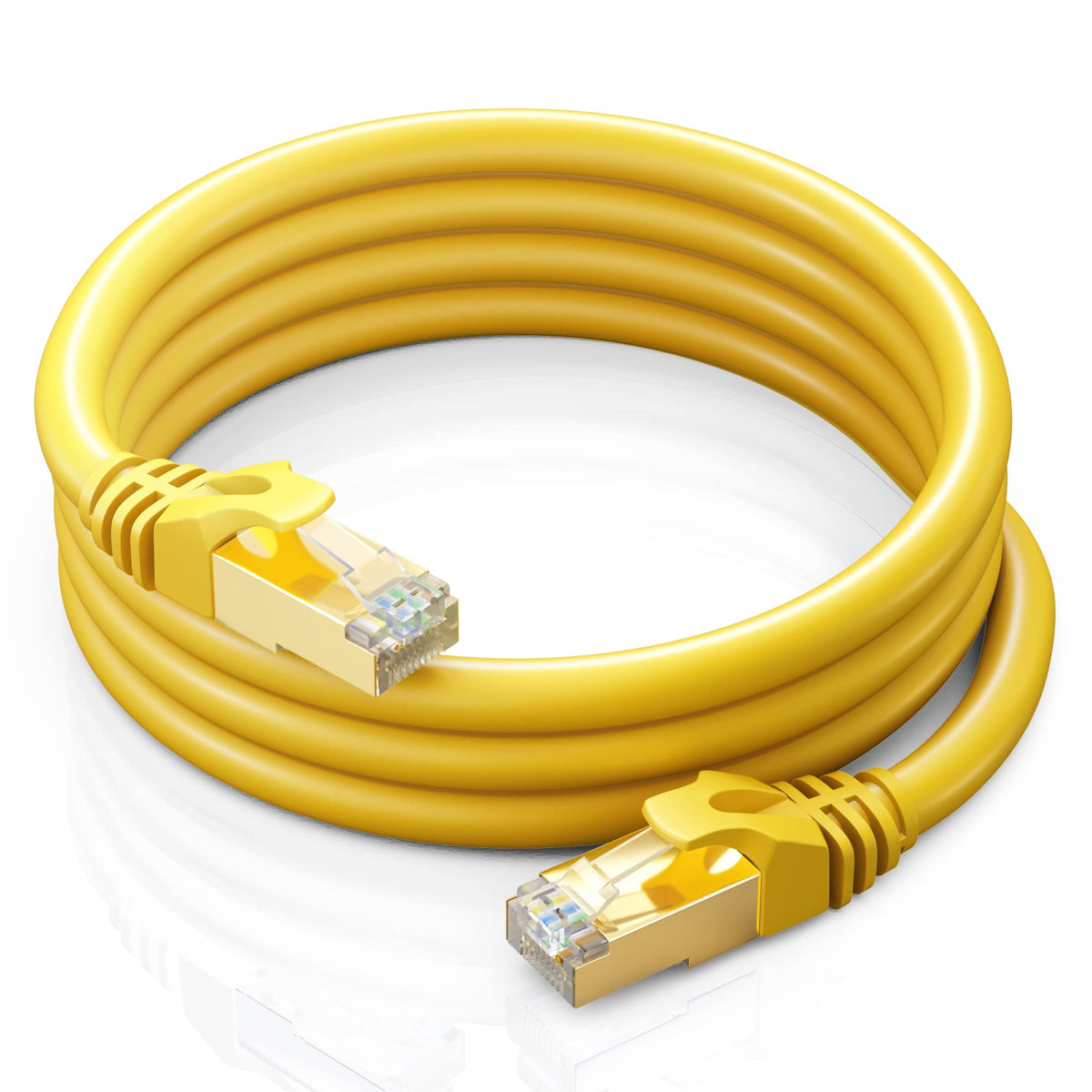 Cat 7 Ethernet Cable 3 Ft   High Speed Cat7 Internet & Network Lan Patch Cables, Rj45 Connectors   Perfect For Gaming, Streaming, And More (Yellow)