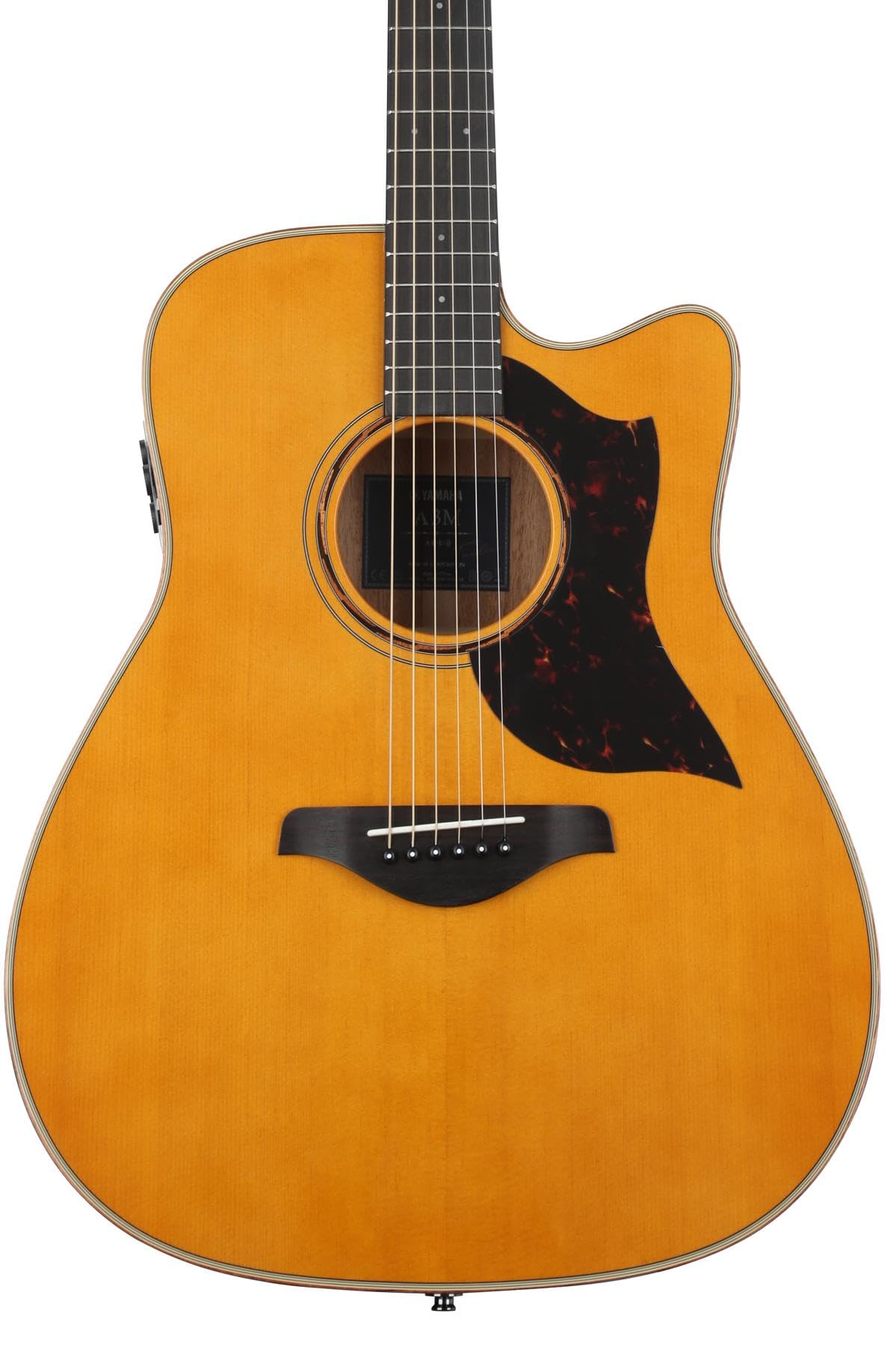 Yamaha 6 String Series A3M Acoustic-Electric Guitar-Mahogany, Vintage Natural, Dreadnought Cutaway VN