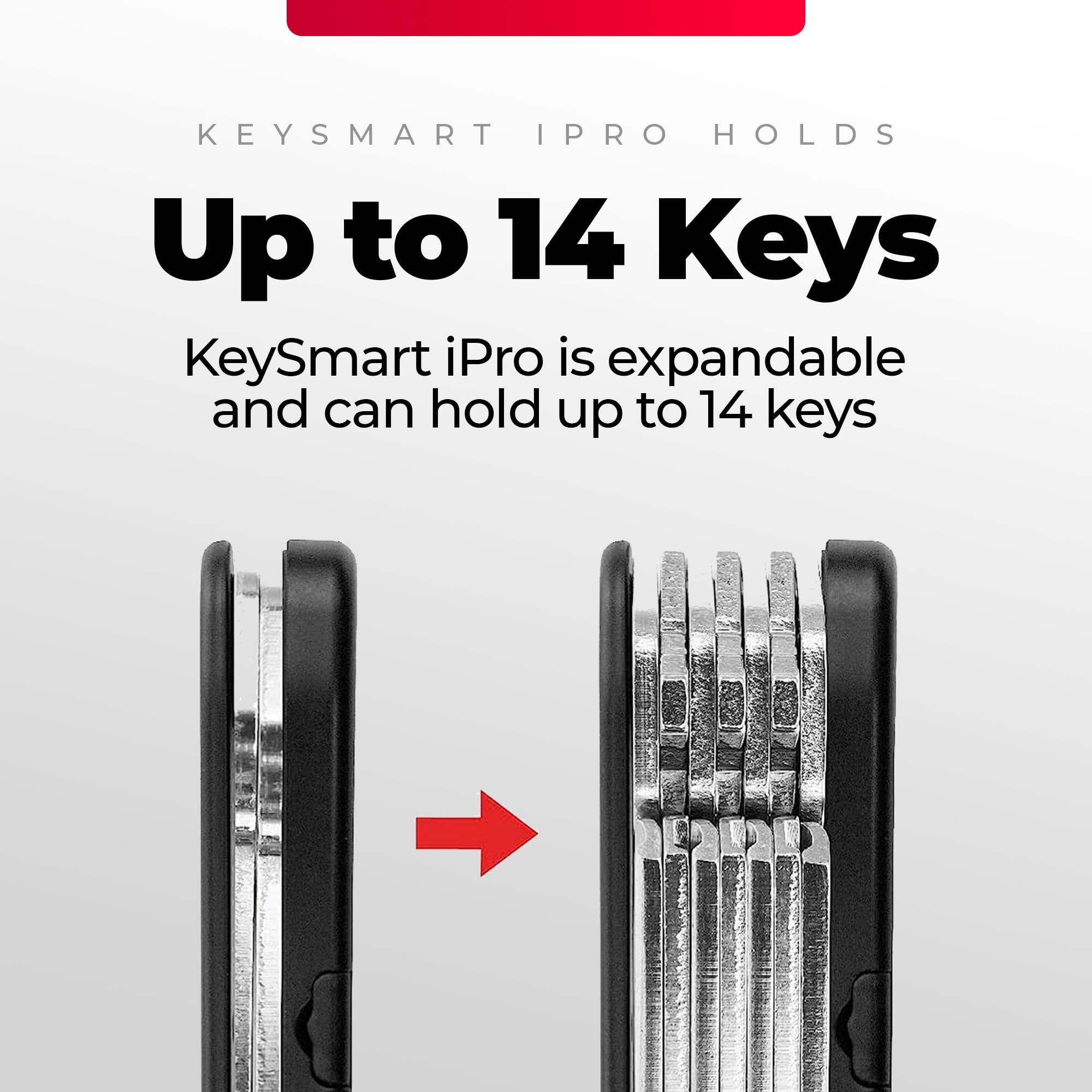 Key Smart Keysmart Ipro   Apple Find My App Compatible   Find Your Lost Key Organizer Keychain Holder, Compact Trackable Key Cha