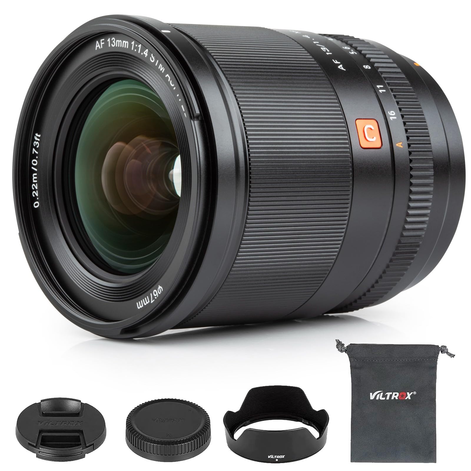 VILTROX 13mm f/1.4 F1.4 XF Mount Ultra Wide Angle APS-C AF Autofocus Lens for Fuji X-Mount Cameras X-A5 X-A7 X-S10 X-T200 X-T100