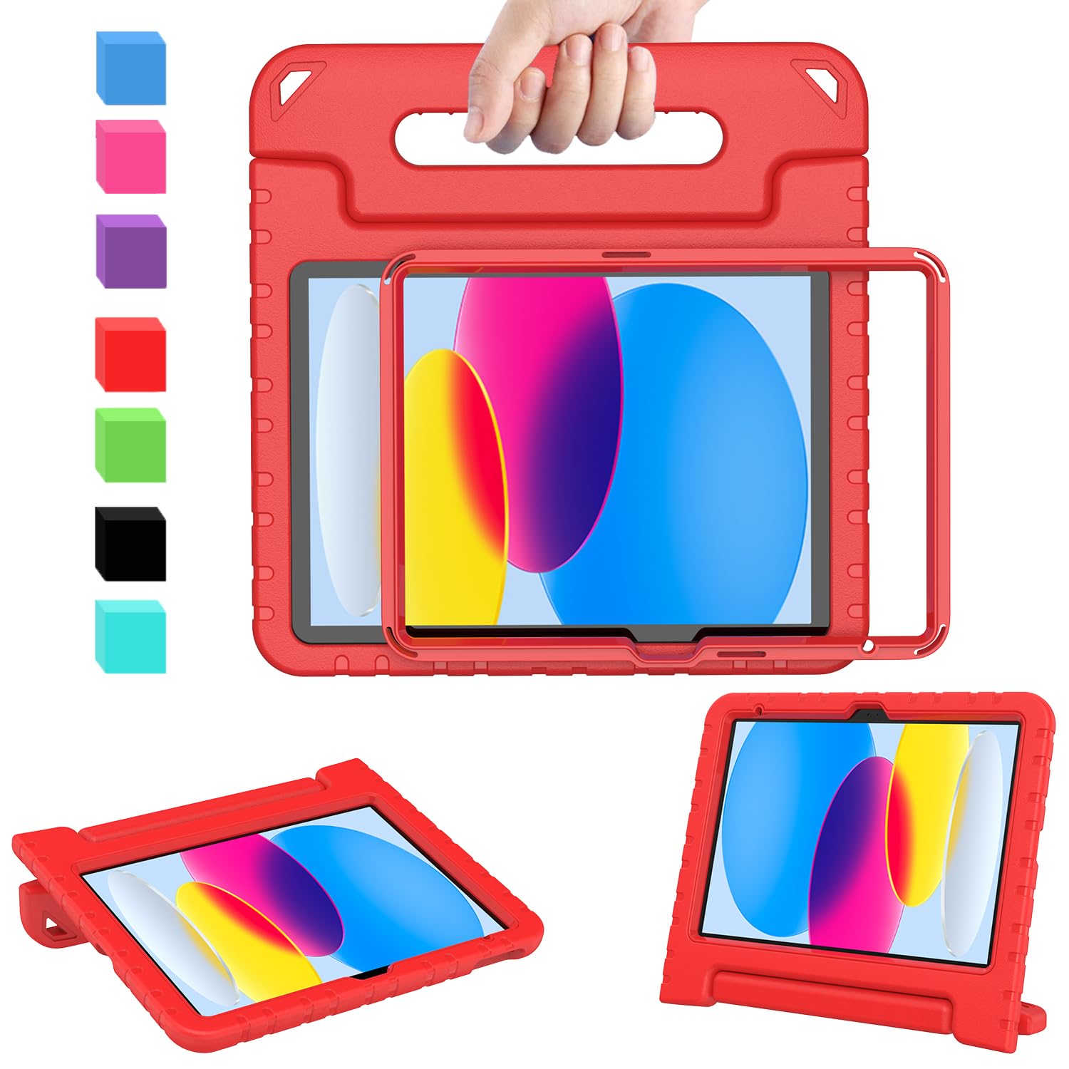 Avawo Kids Case For Ipad 10Th Generation 10.9 Inch 2022 With Built In Screen Protector, Durable Shockproof Lightweight Handle St