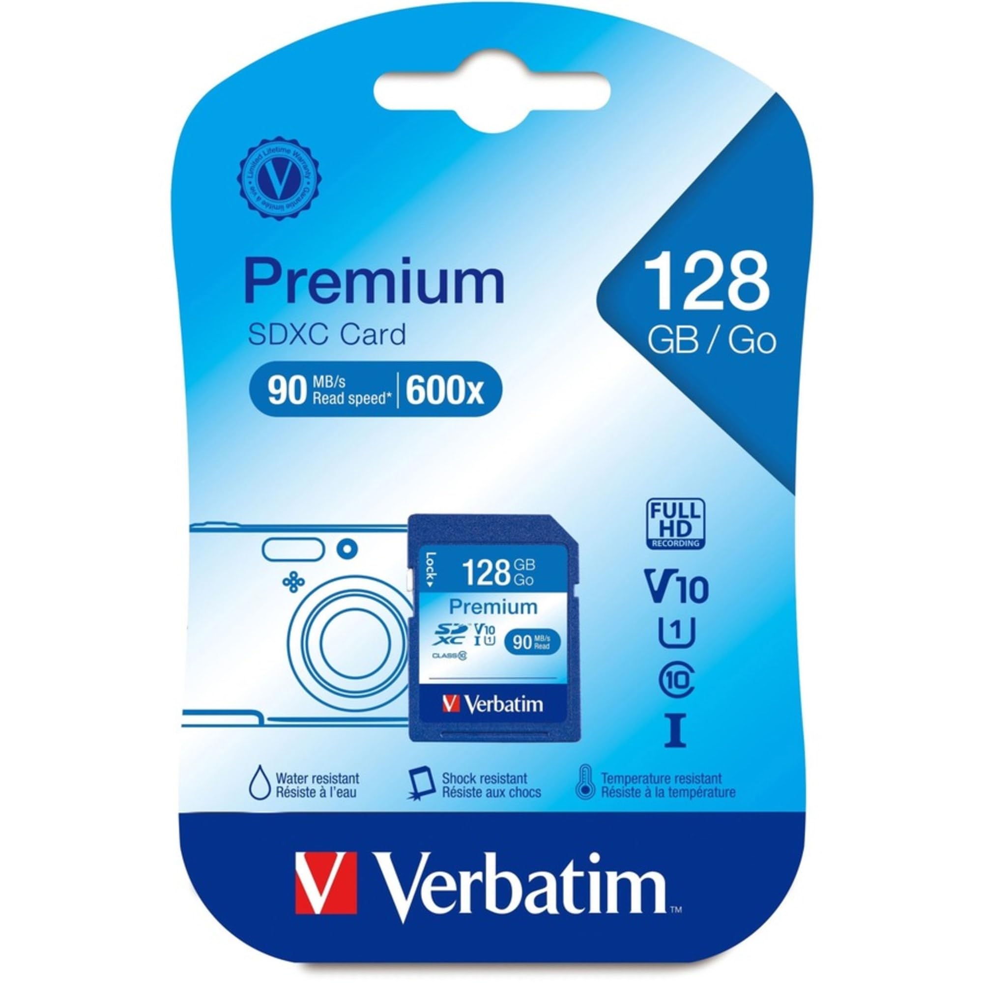 Verbatim 128Gb Premium Sdxc Memory Card, Uhs I V10 U1 Class 10