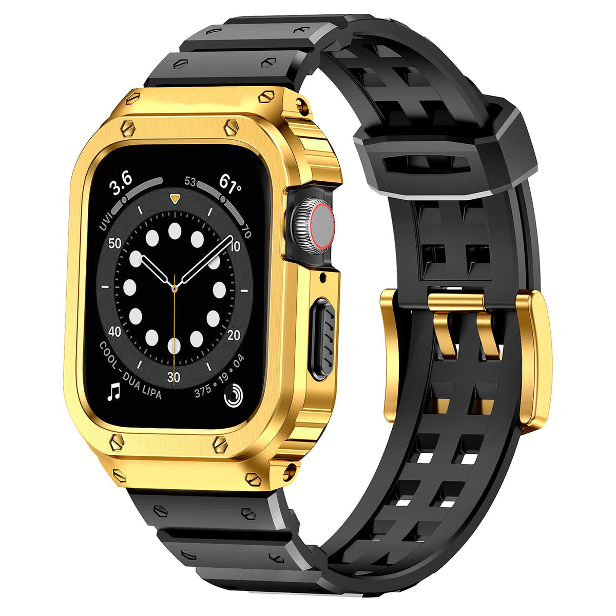 Suplink Compatible For Apple Watch Band 45 Mm With Bumper Case,Mens Stainless Steel Metal Rugged Protective Cover With Tpu Band