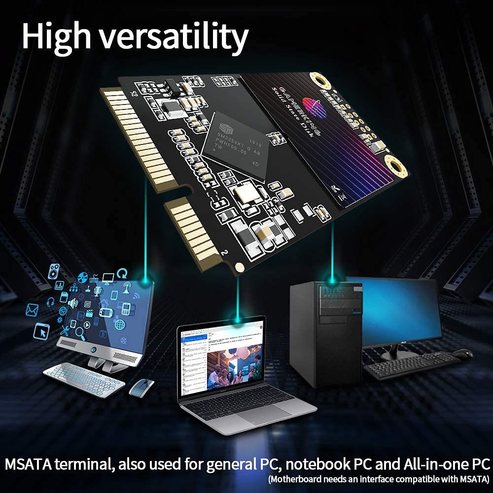 Gamerking Ssd Msata 256Gb Internal Solid State Drive High Performance Hard Drive For Desktop Laptop Sata ? 6Gb/S 240Gb 250Gb 256Gb (256Gb Msata)