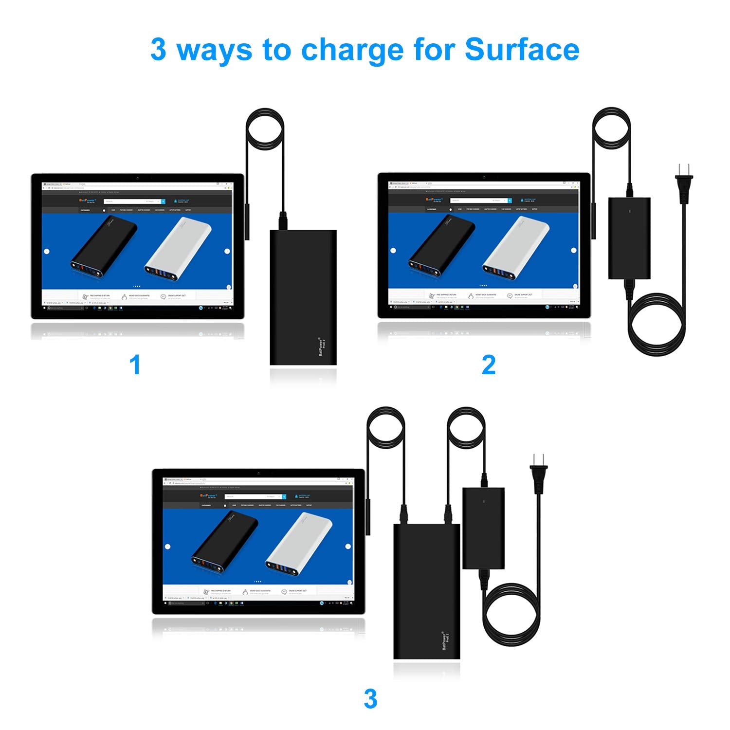 Batpower Proe 2 Es7B 98Wh Surface Power Bank For Surface Pro X 9 8 7 6 5 4 3 2 Rt Go Surface Book 3 2 1 External Battery Surface